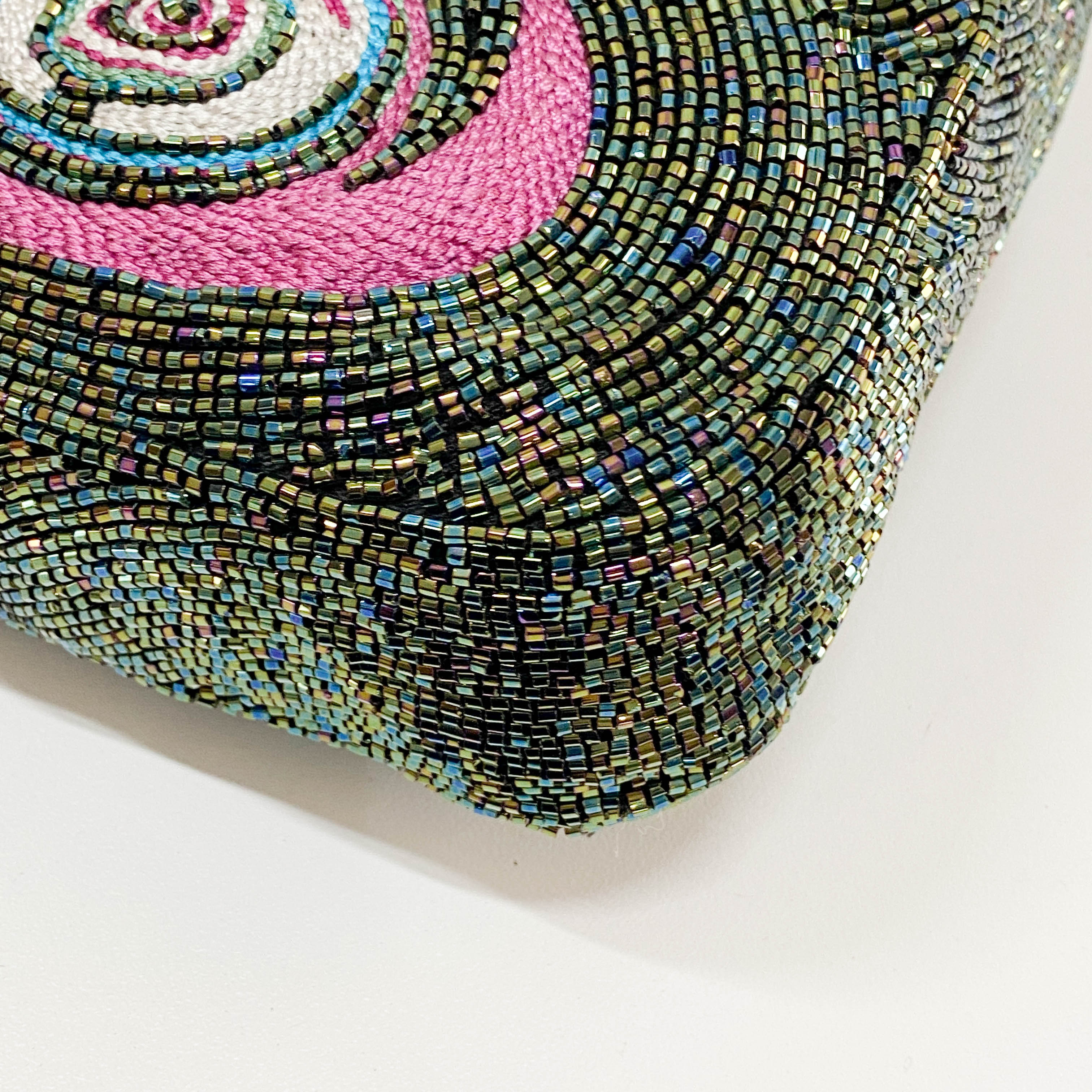 Baguette Multi-color Embroidered Beaded Shoulder Bag