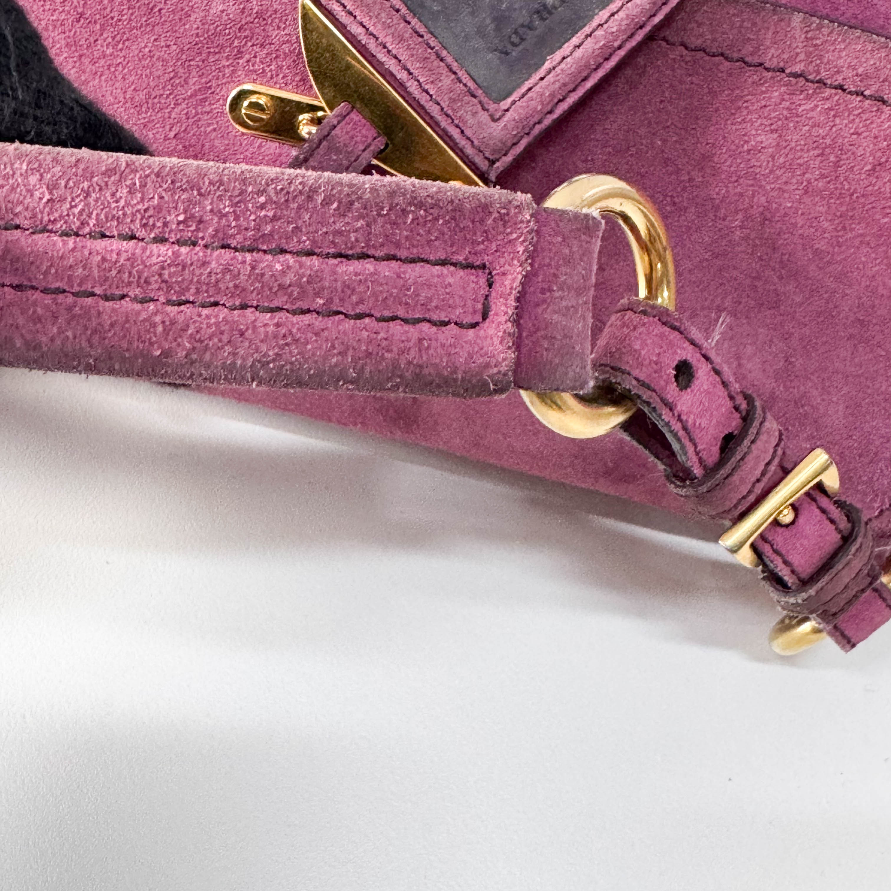 Purple Suede Shoulder Bag