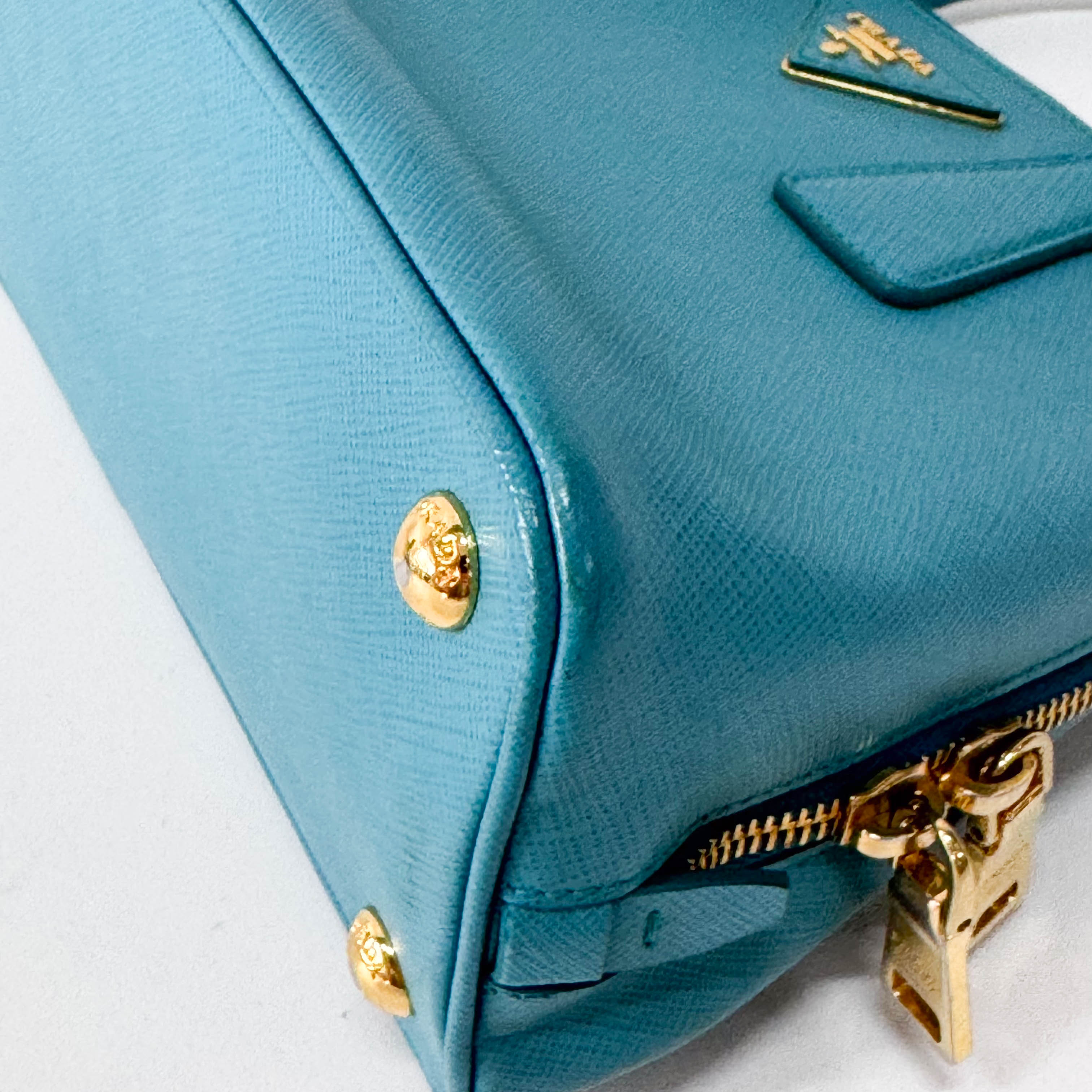 Blue Leather Handbag