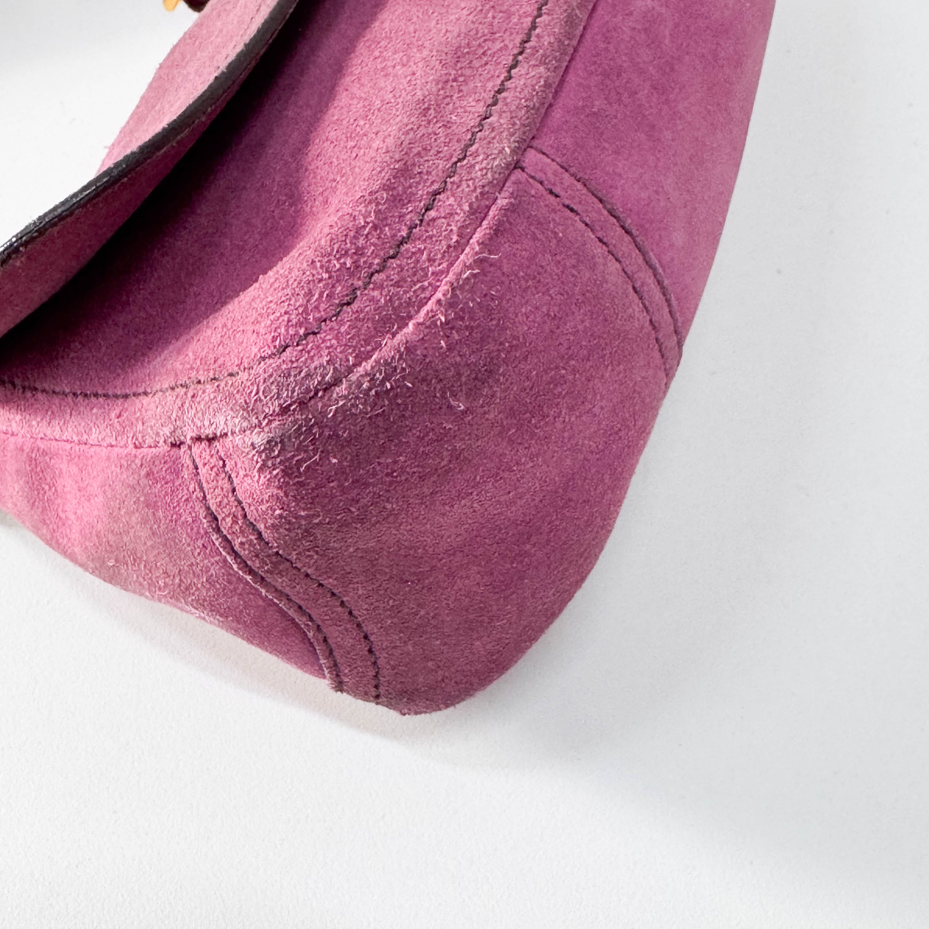 Purple Suede Shoulder Bag