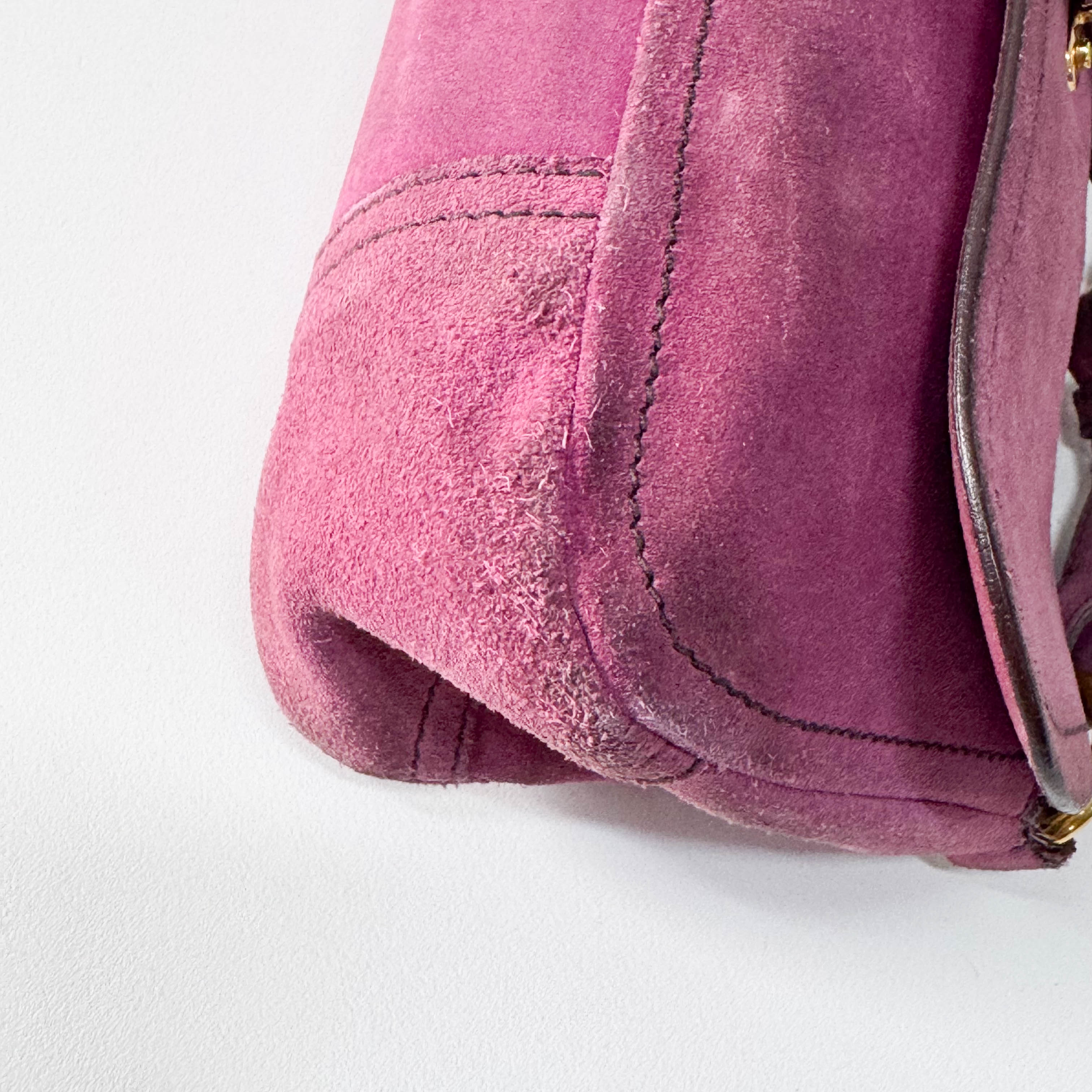 Purple Suede Shoulder Bag