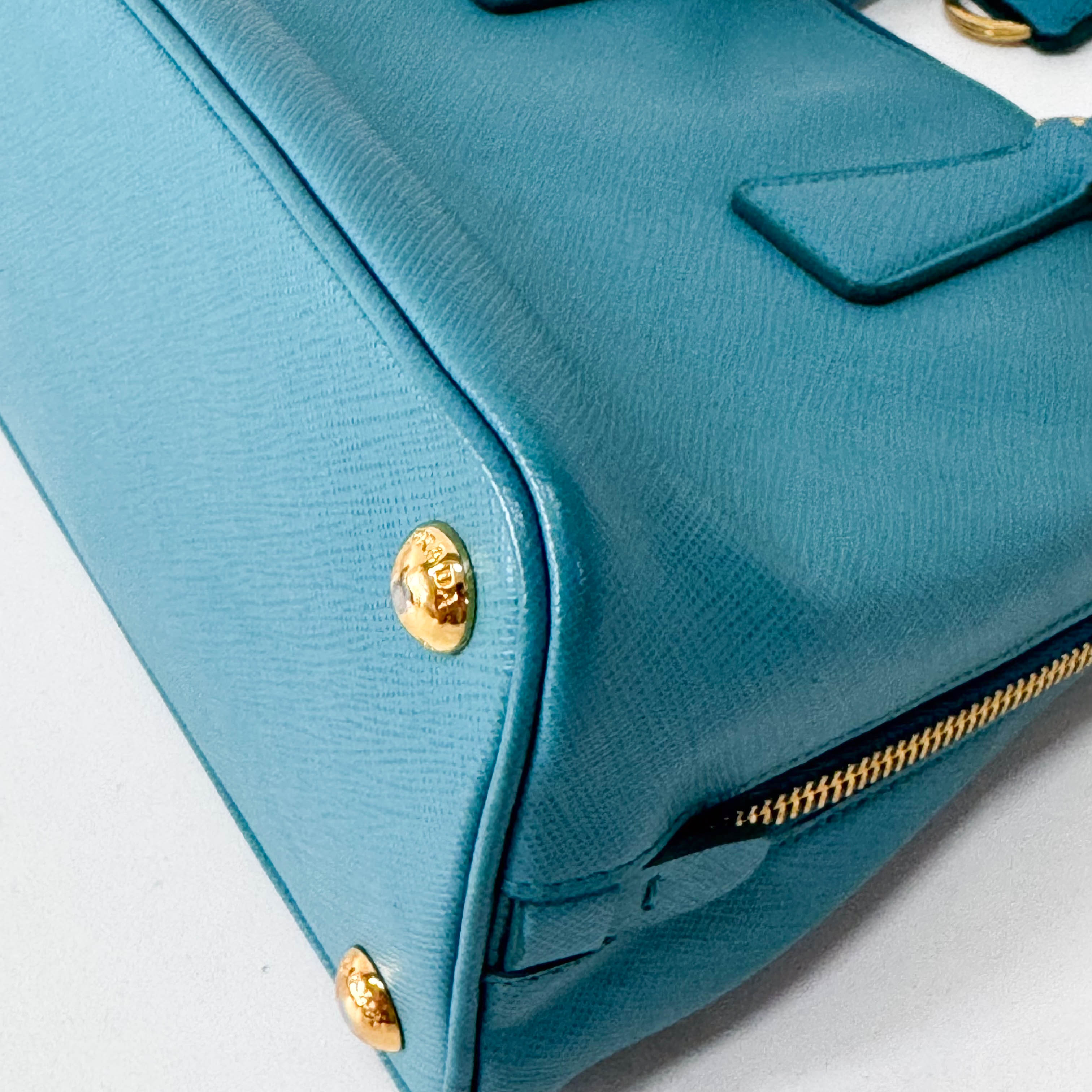 Blue Leather Handbag