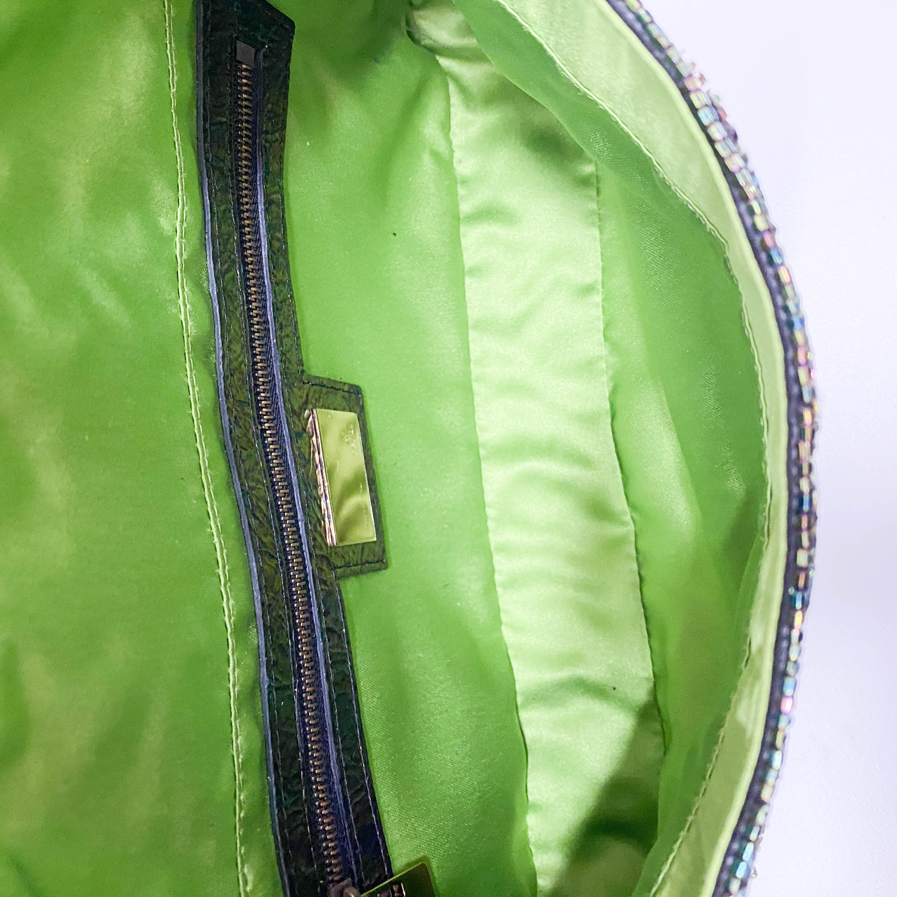 Baguette Multi-color Embroidered Beaded Shoulder Bag