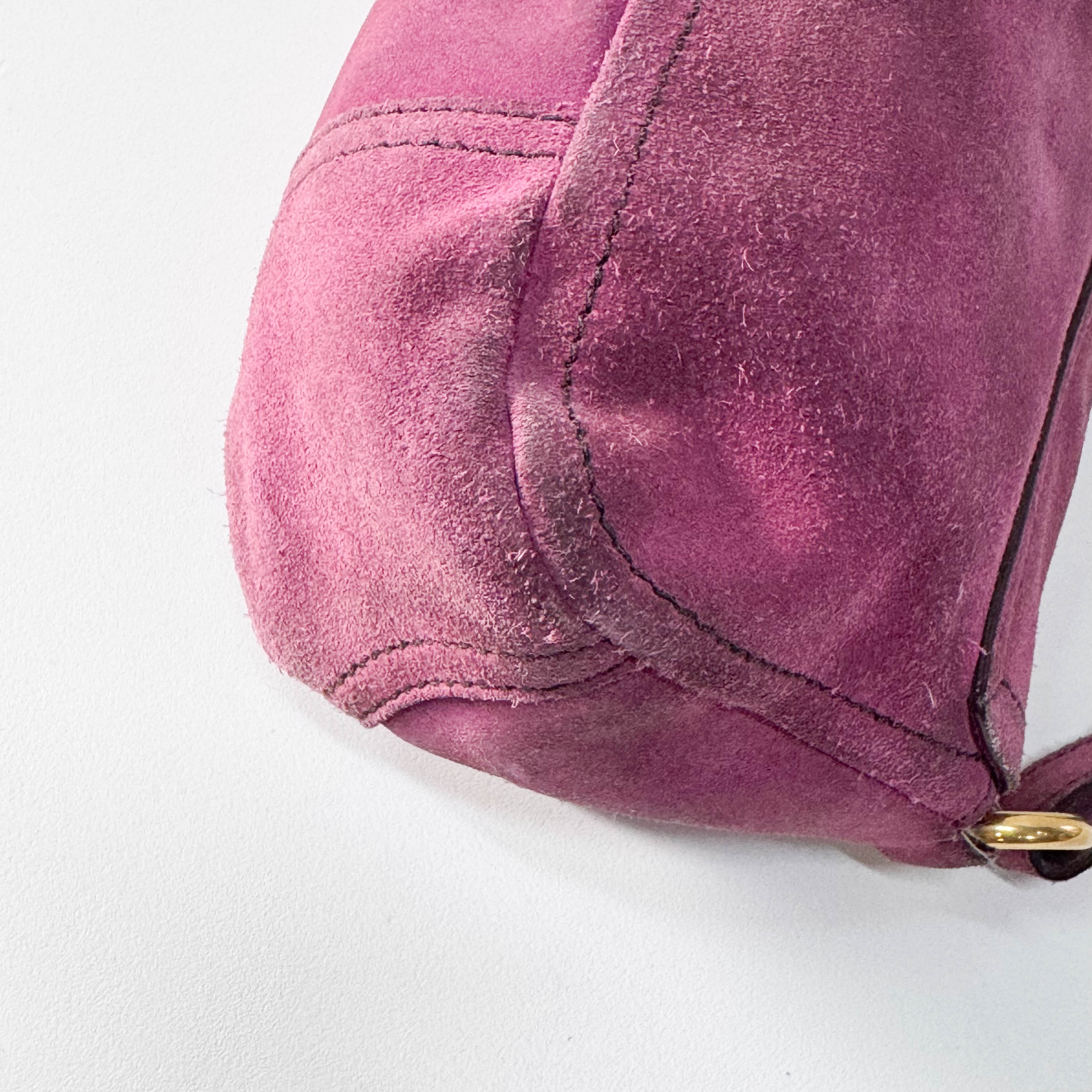 Purple Suede Shoulder Bag