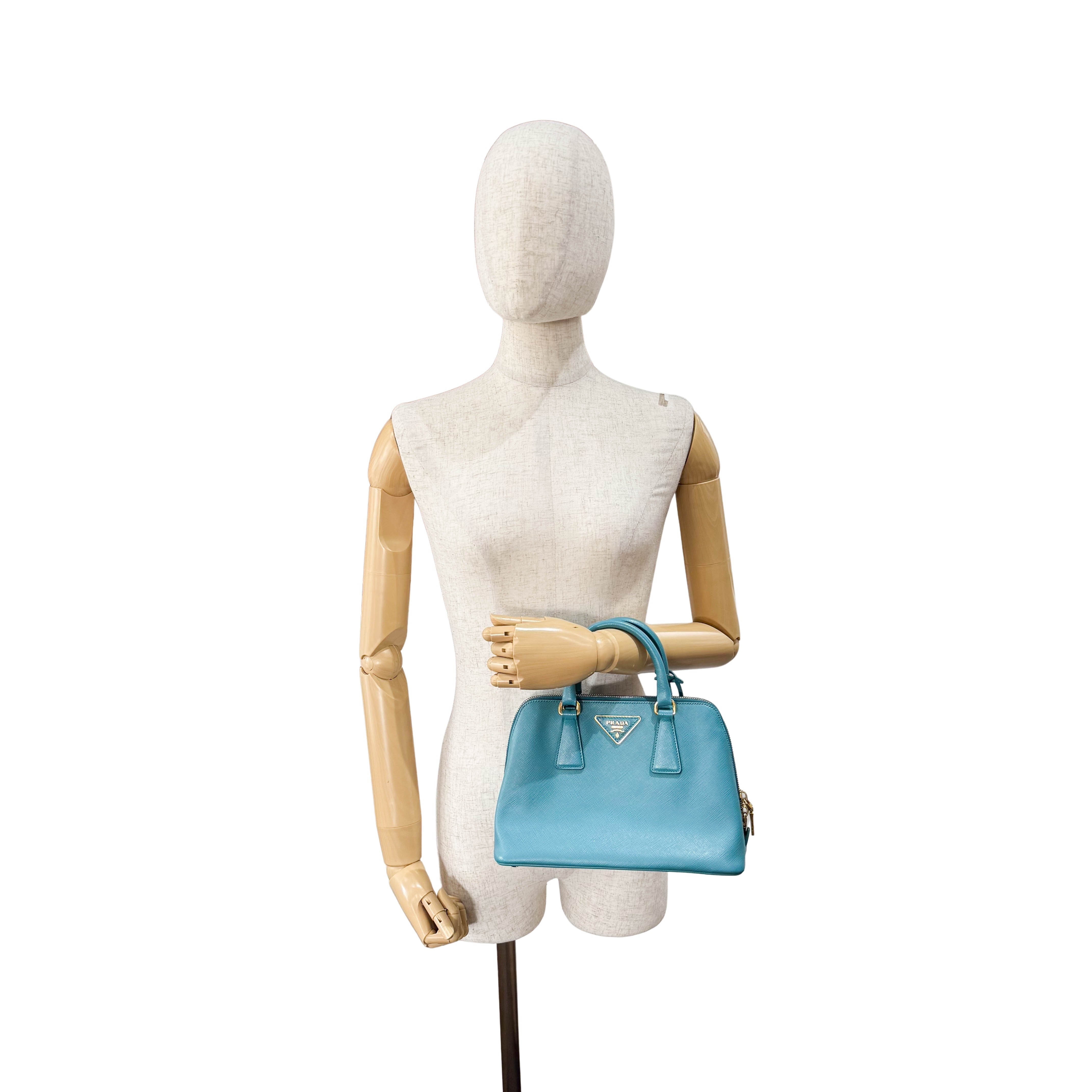 Blue Leather Handbag