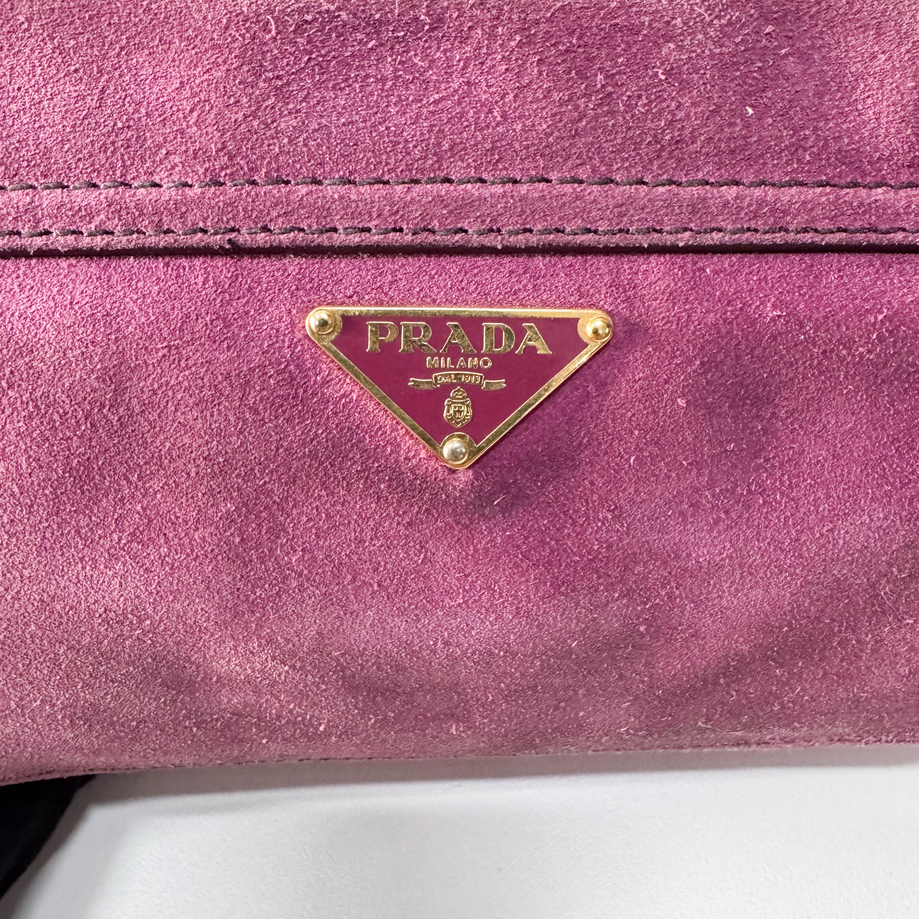 Purple Suede Shoulder Bag