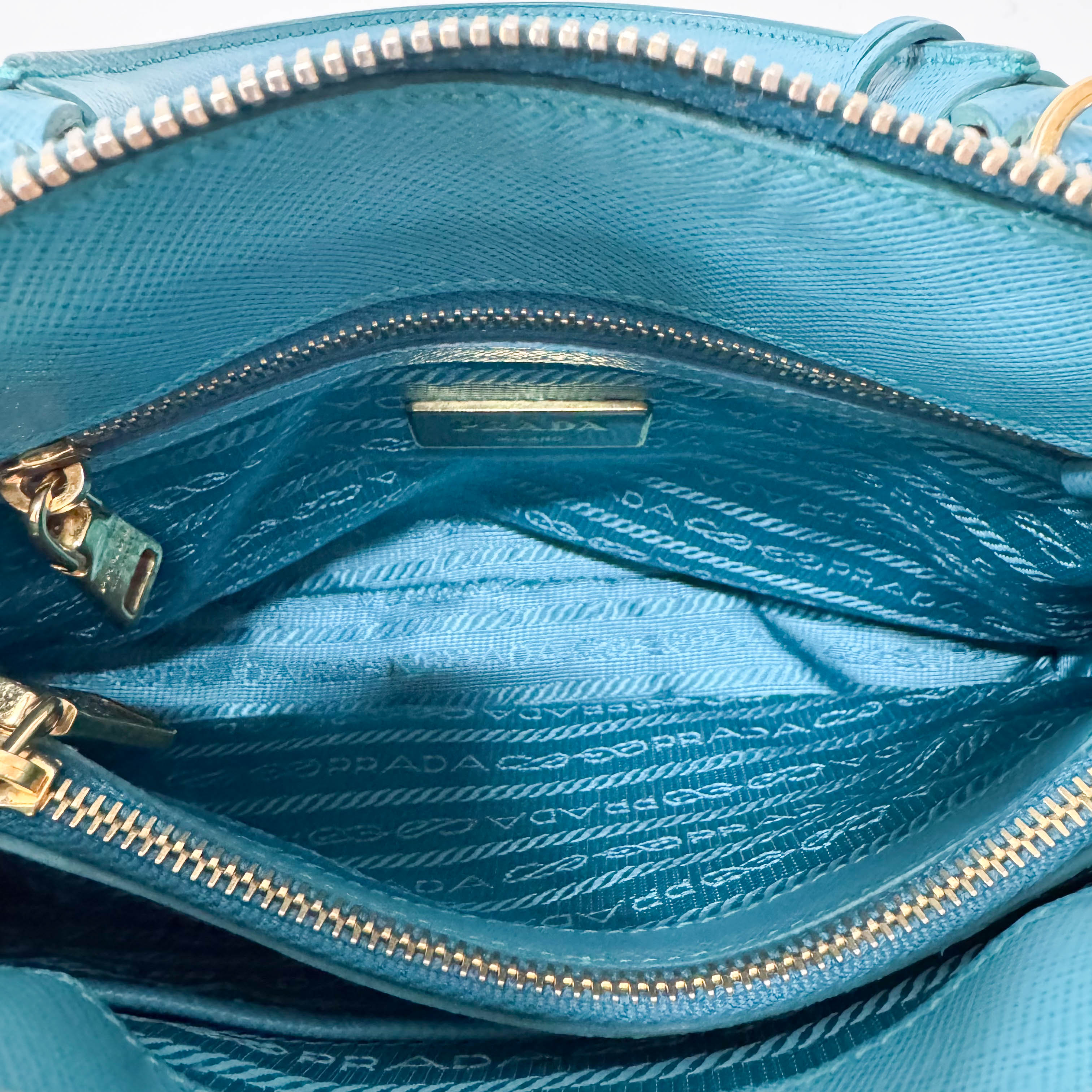 Blue Leather Handbag