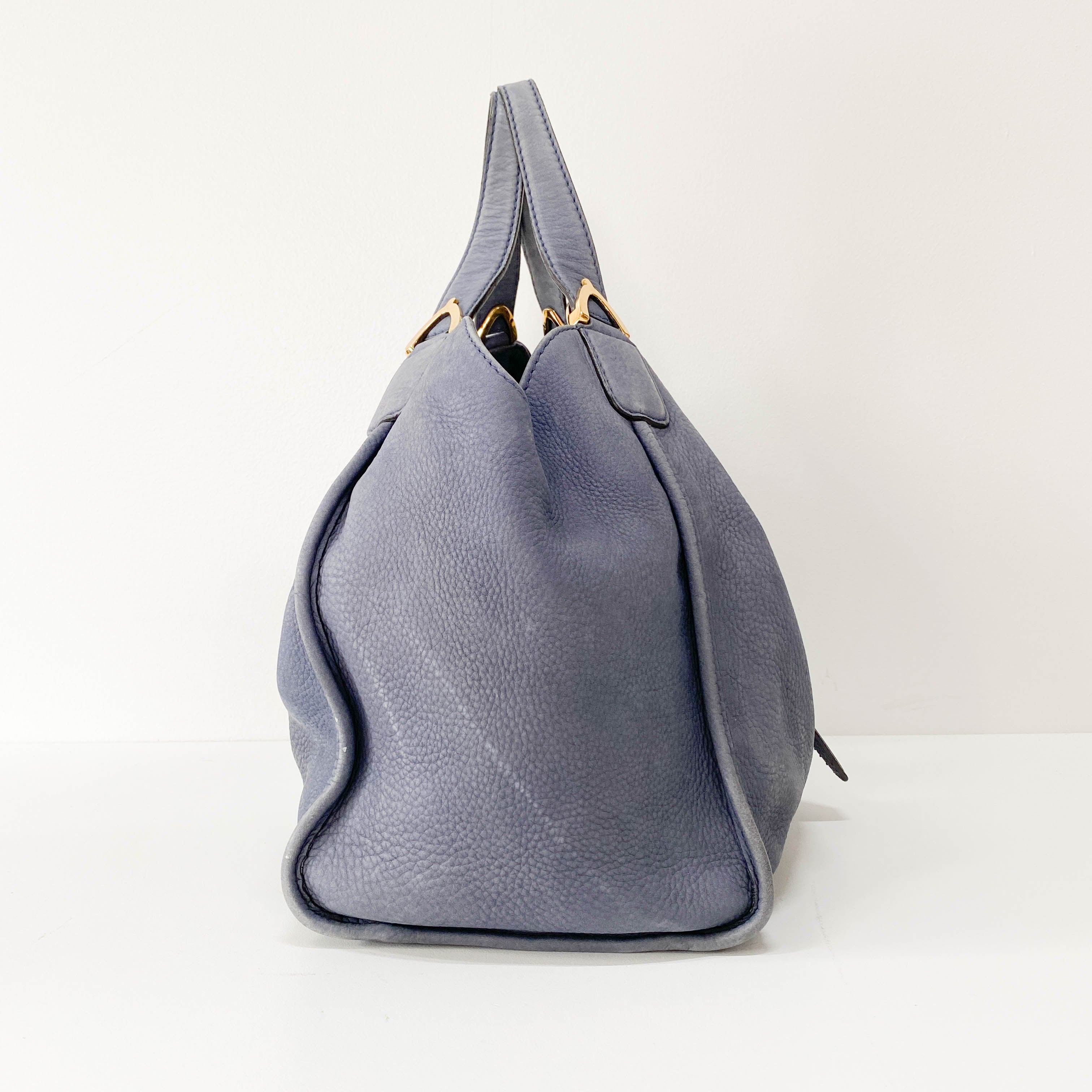 Horsebit Blue Leather Hobo Bag
