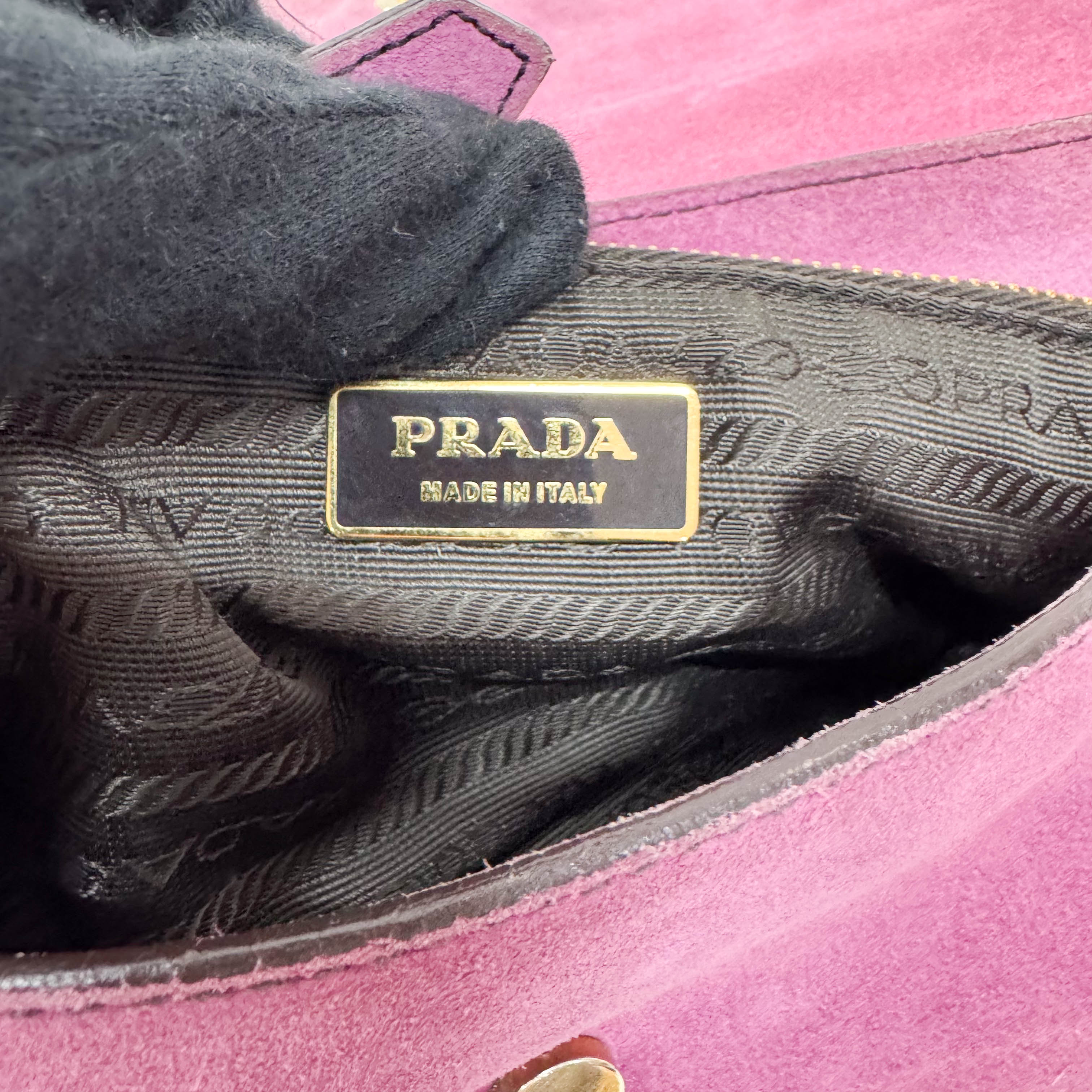 Purple Suede Shoulder Bag