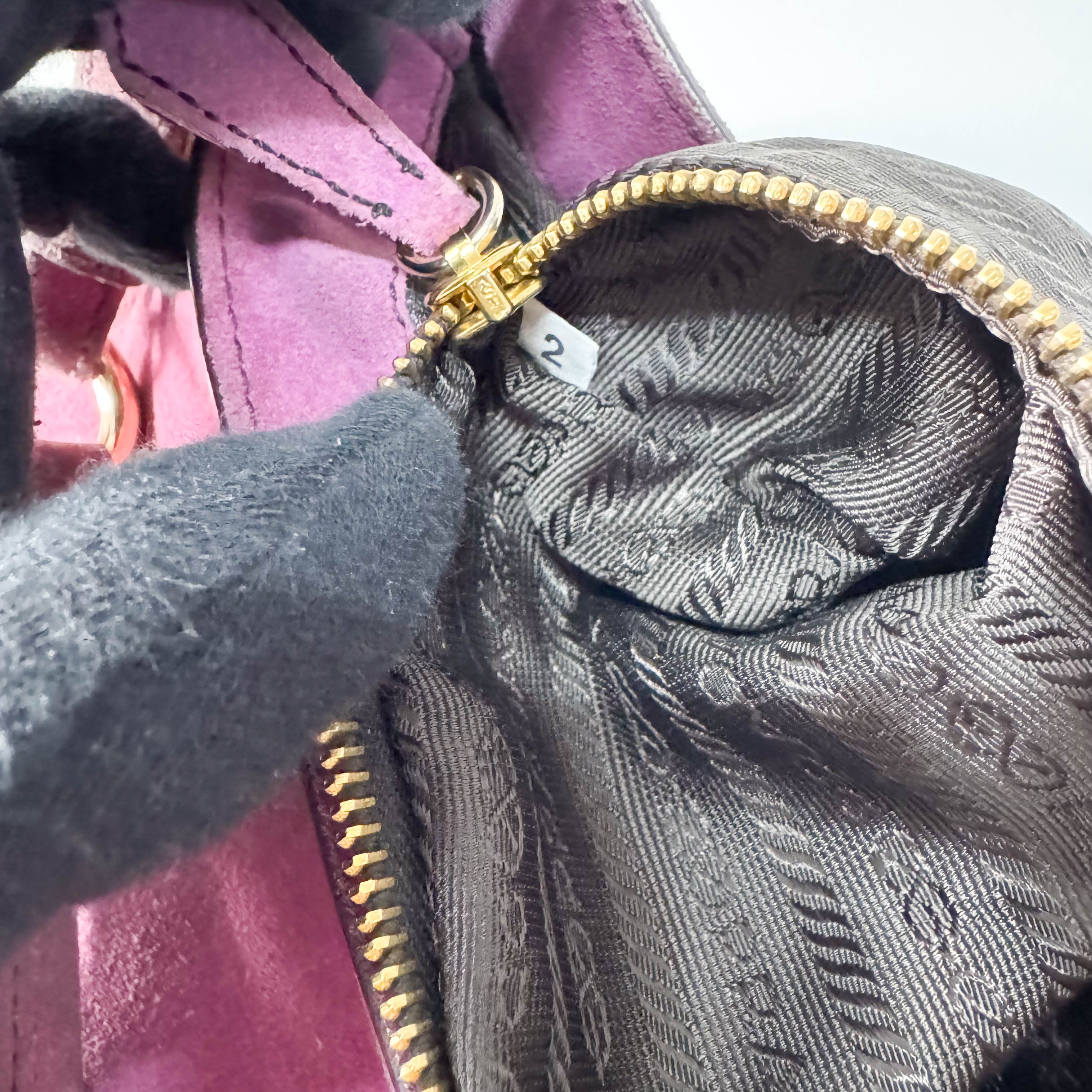 Purple Suede Shoulder Bag