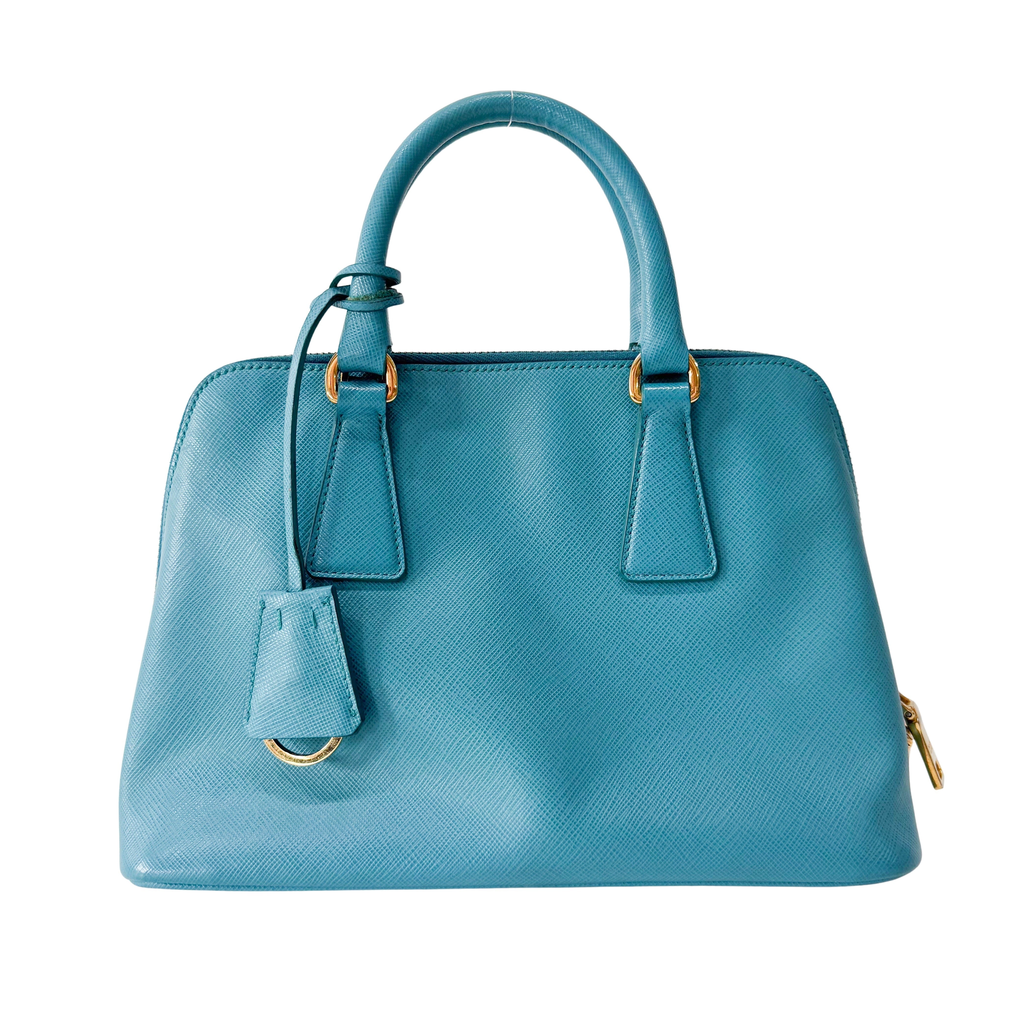 Blue Leather Handbag