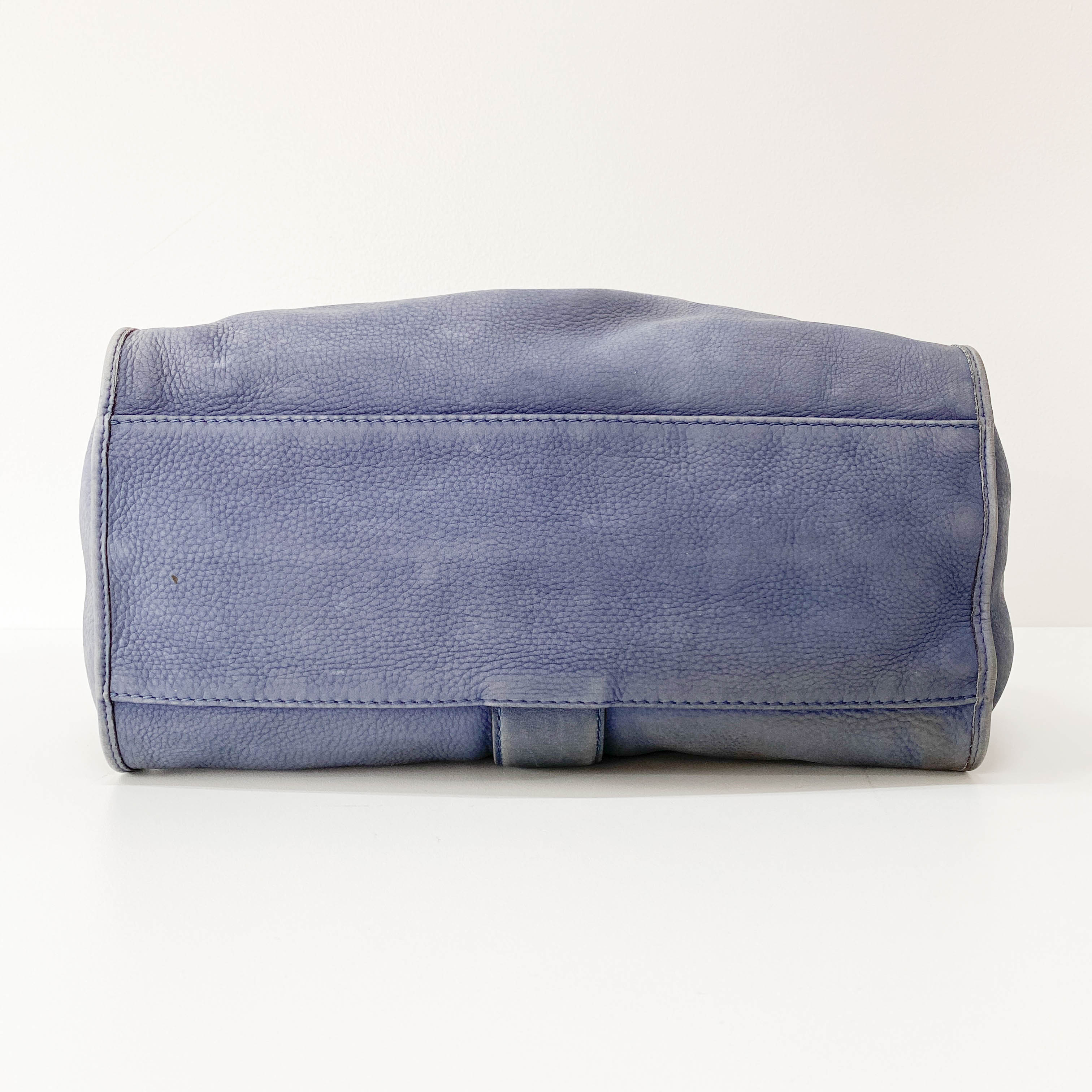 Horsebit Blue Leather Hobo Bag