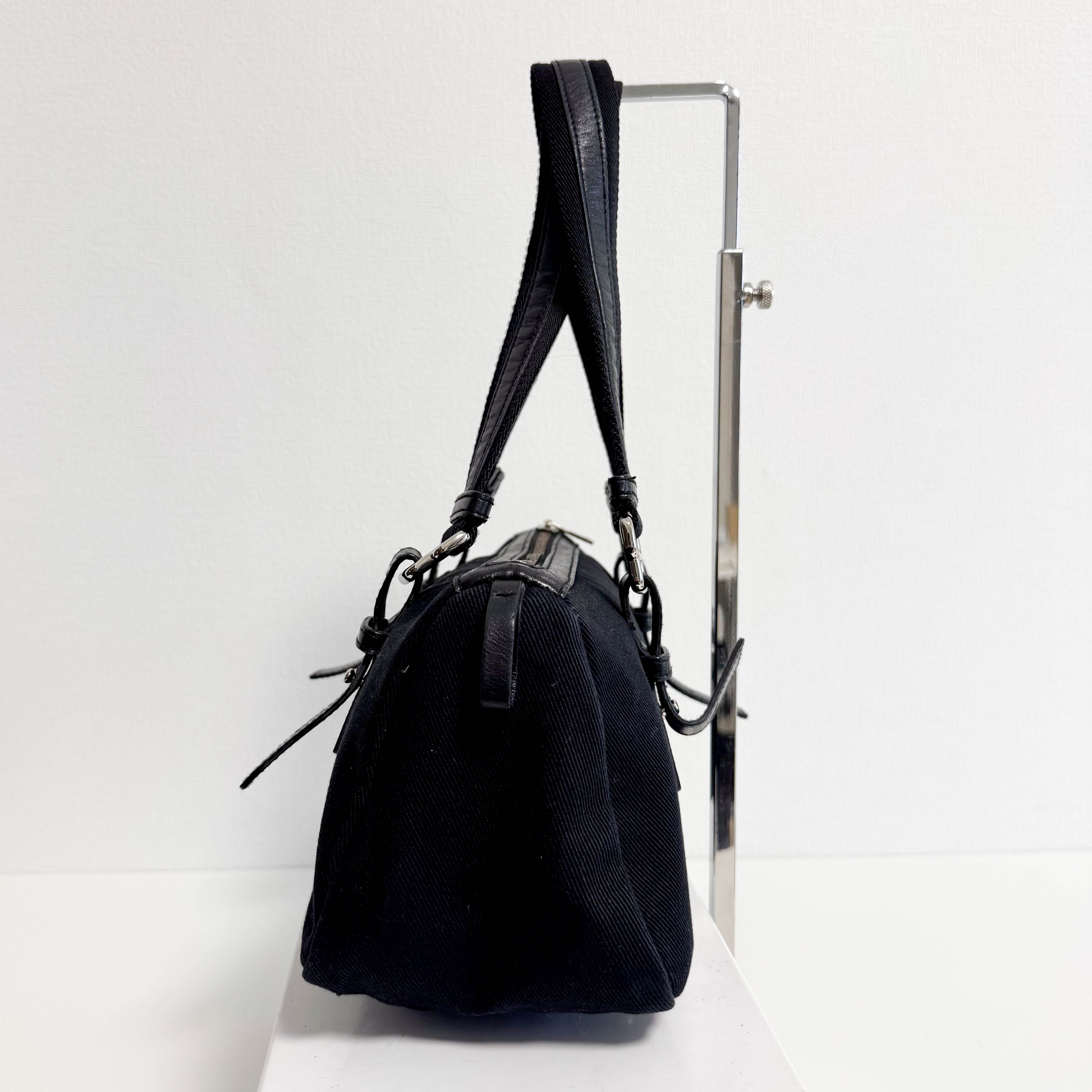 Yves Saint Laurent Black Canvas Kahala Shoulder Bag