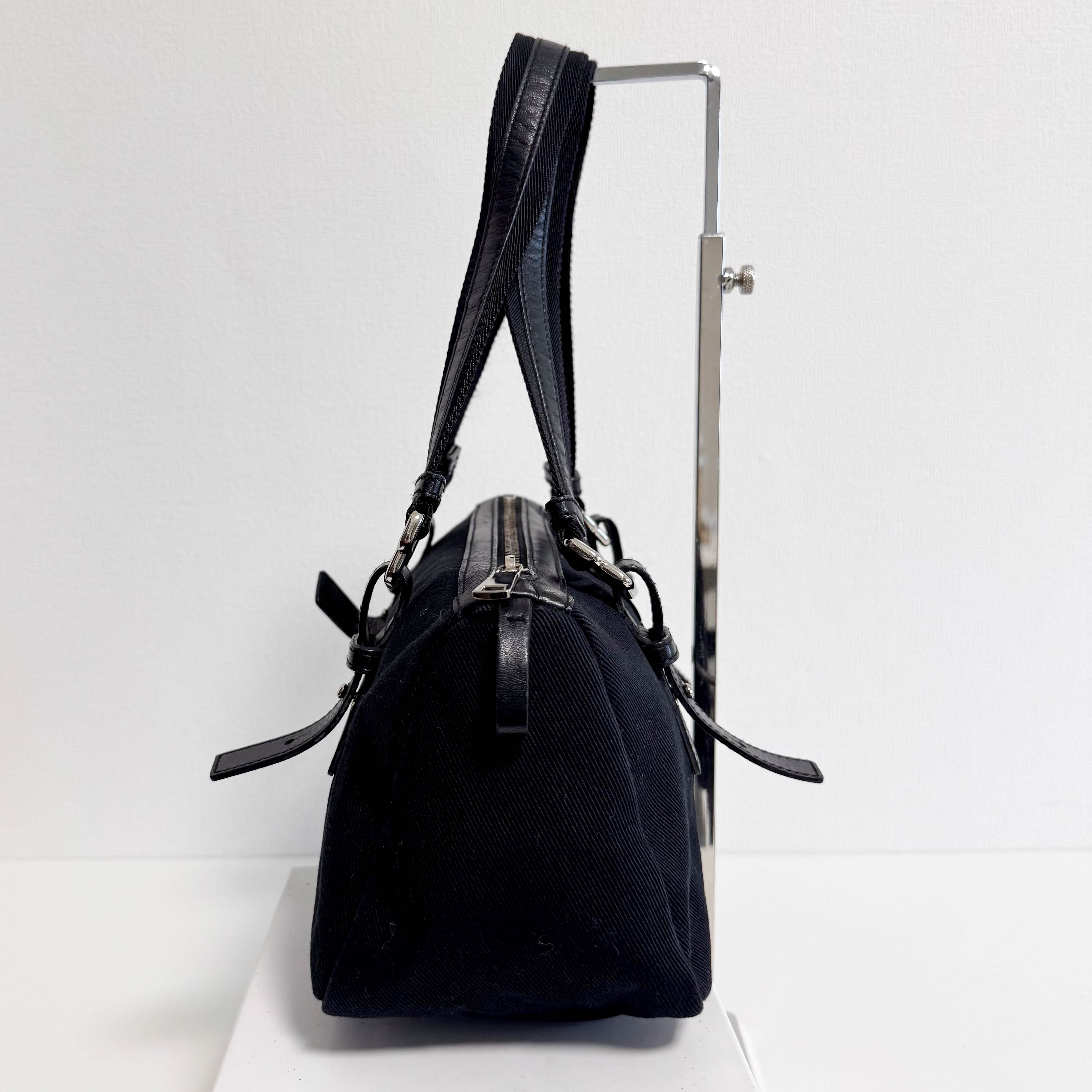Yves Saint Laurent Black Canvas Kahala Shoulder Bag