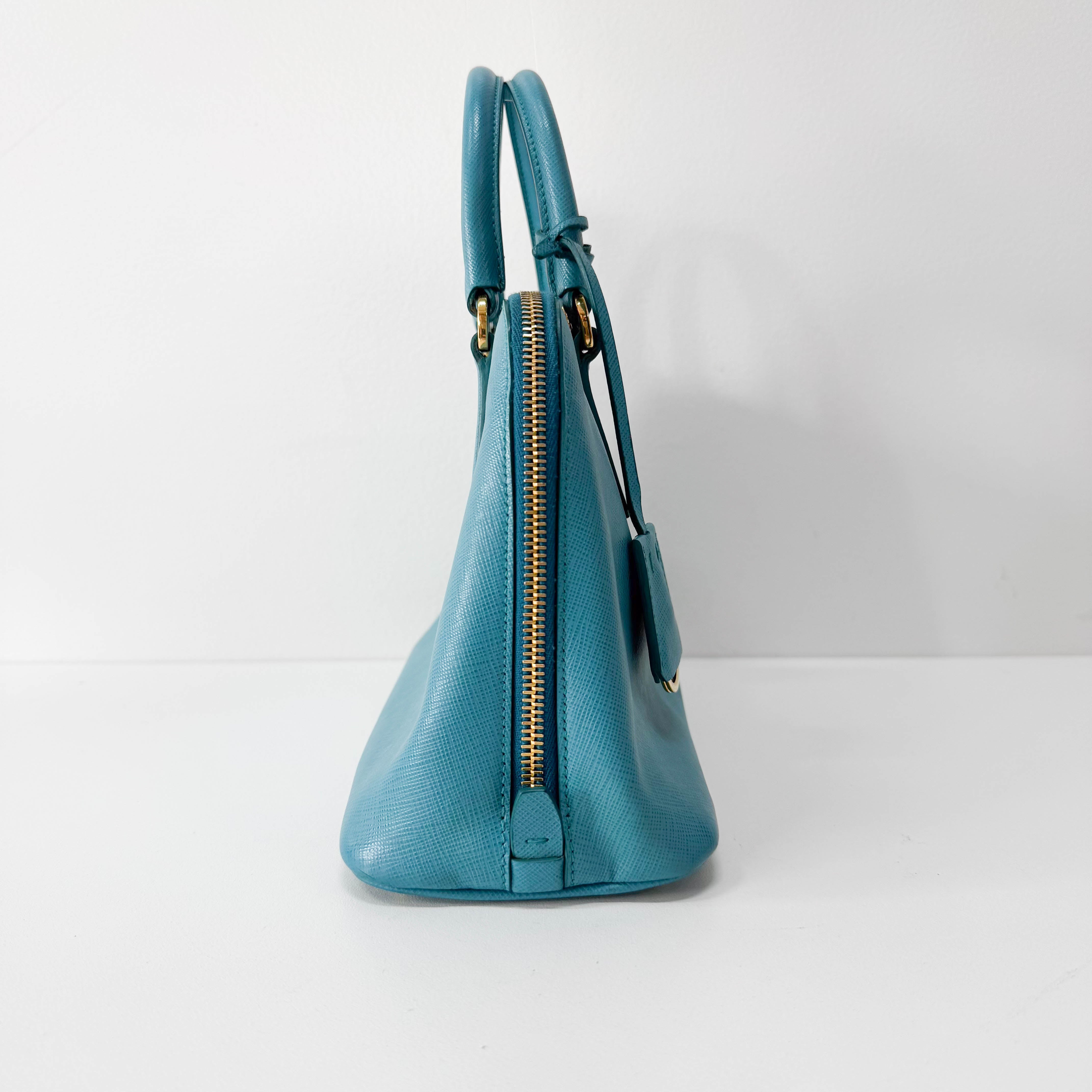 Blue Leather Handbag