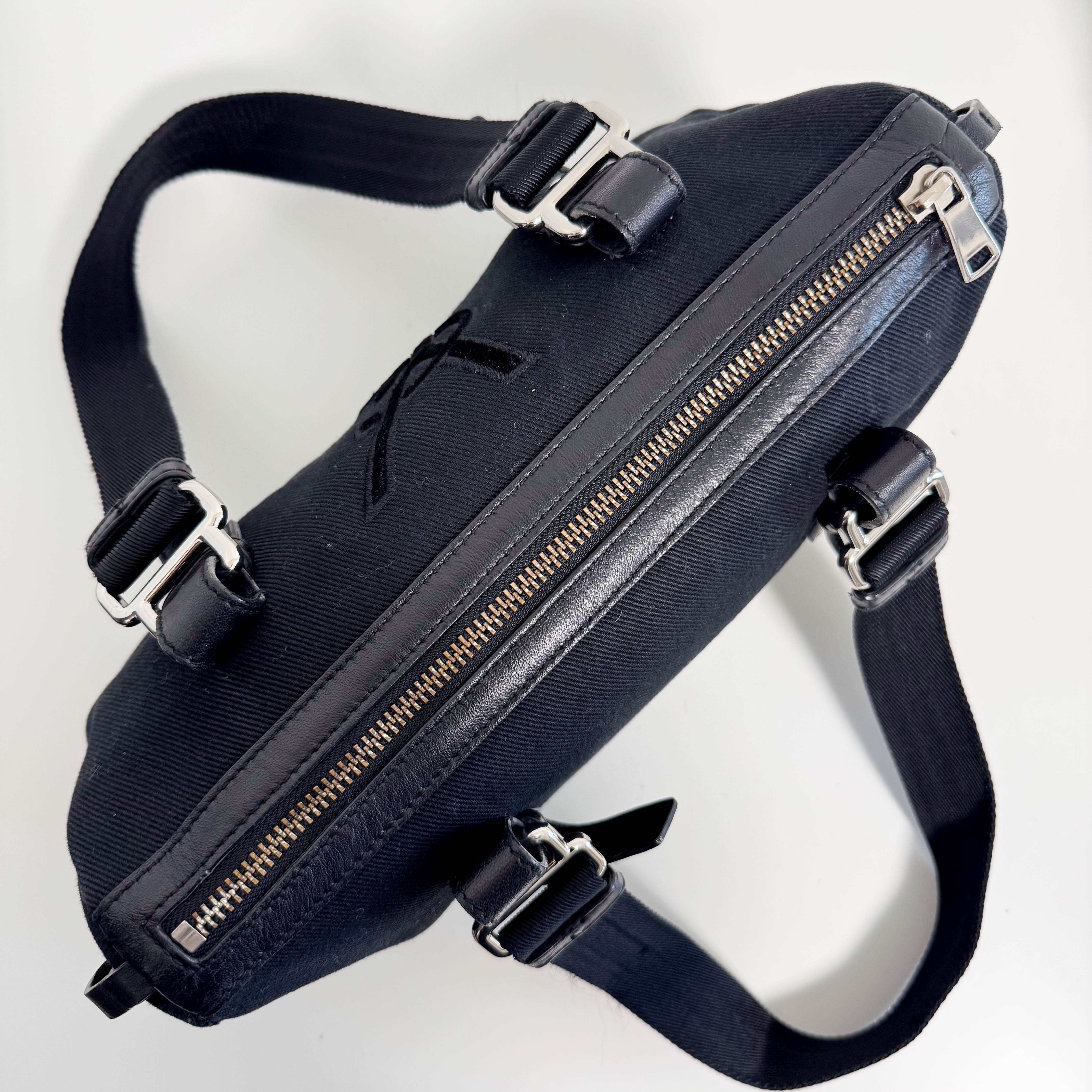 Yves Saint Laurent Black Canvas Kahala Shoulder Bag