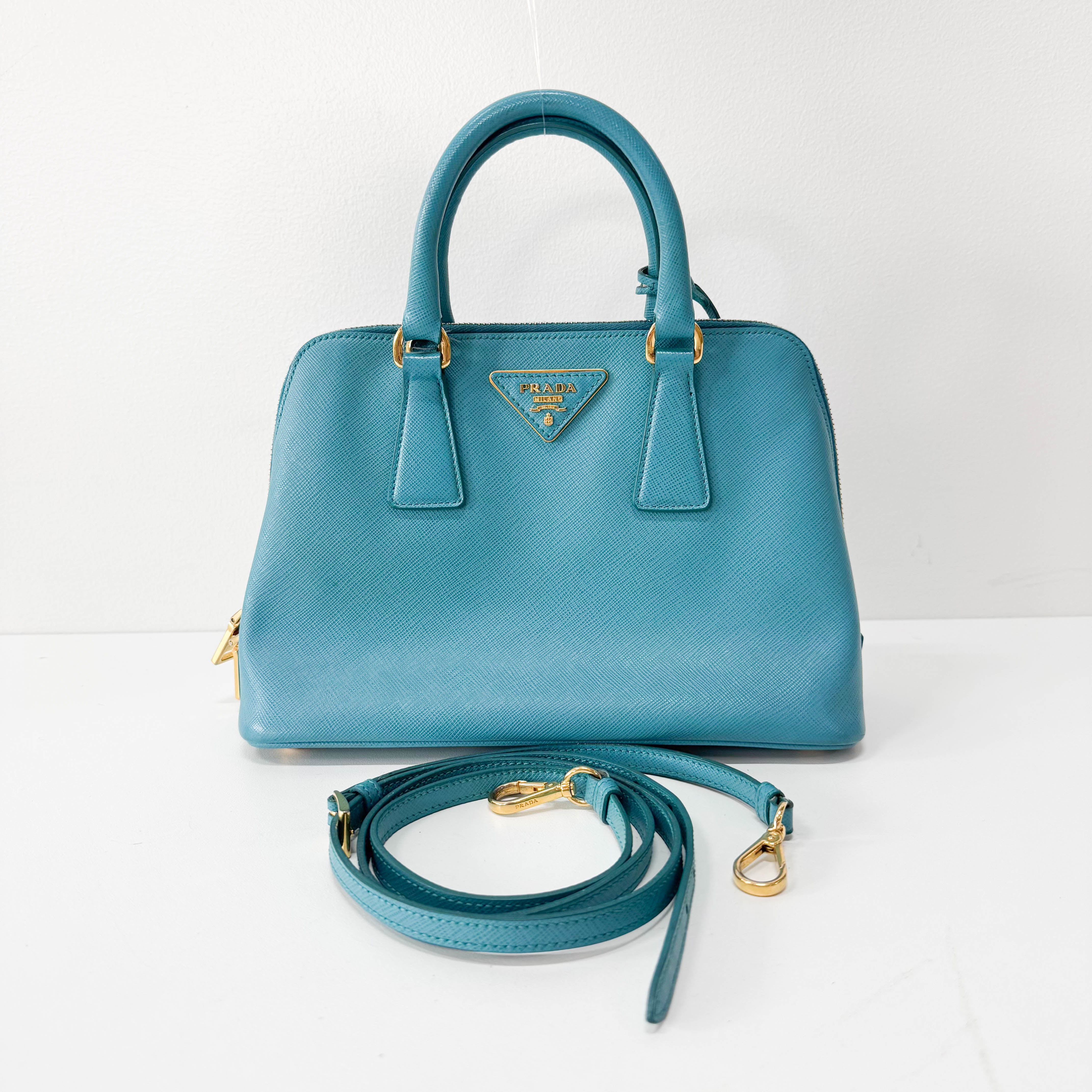 Blue Leather Handbag