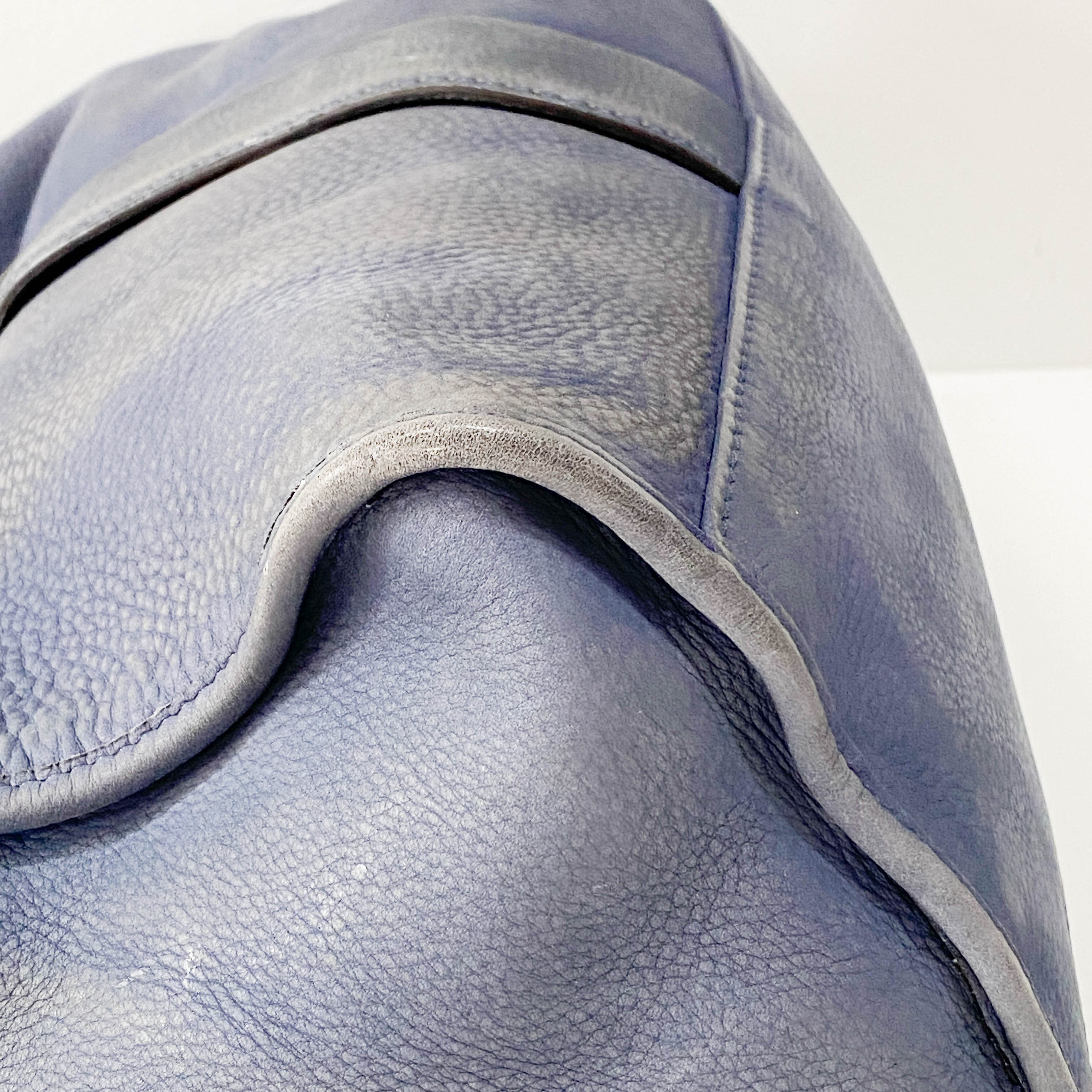 Horsebit Blue Leather Hobo Bag