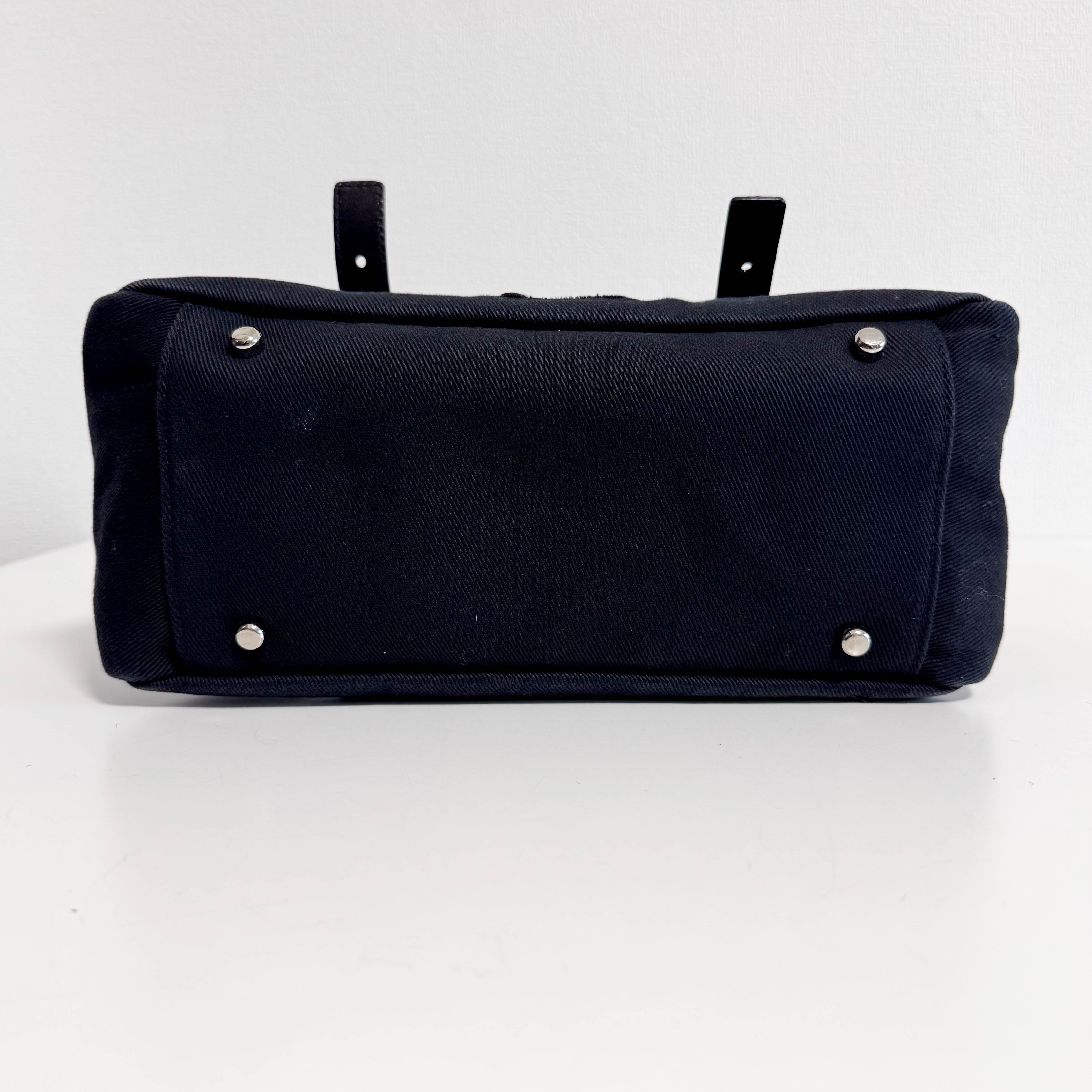 Yves Saint Laurent Black Canvas Kahala Shoulder Bag