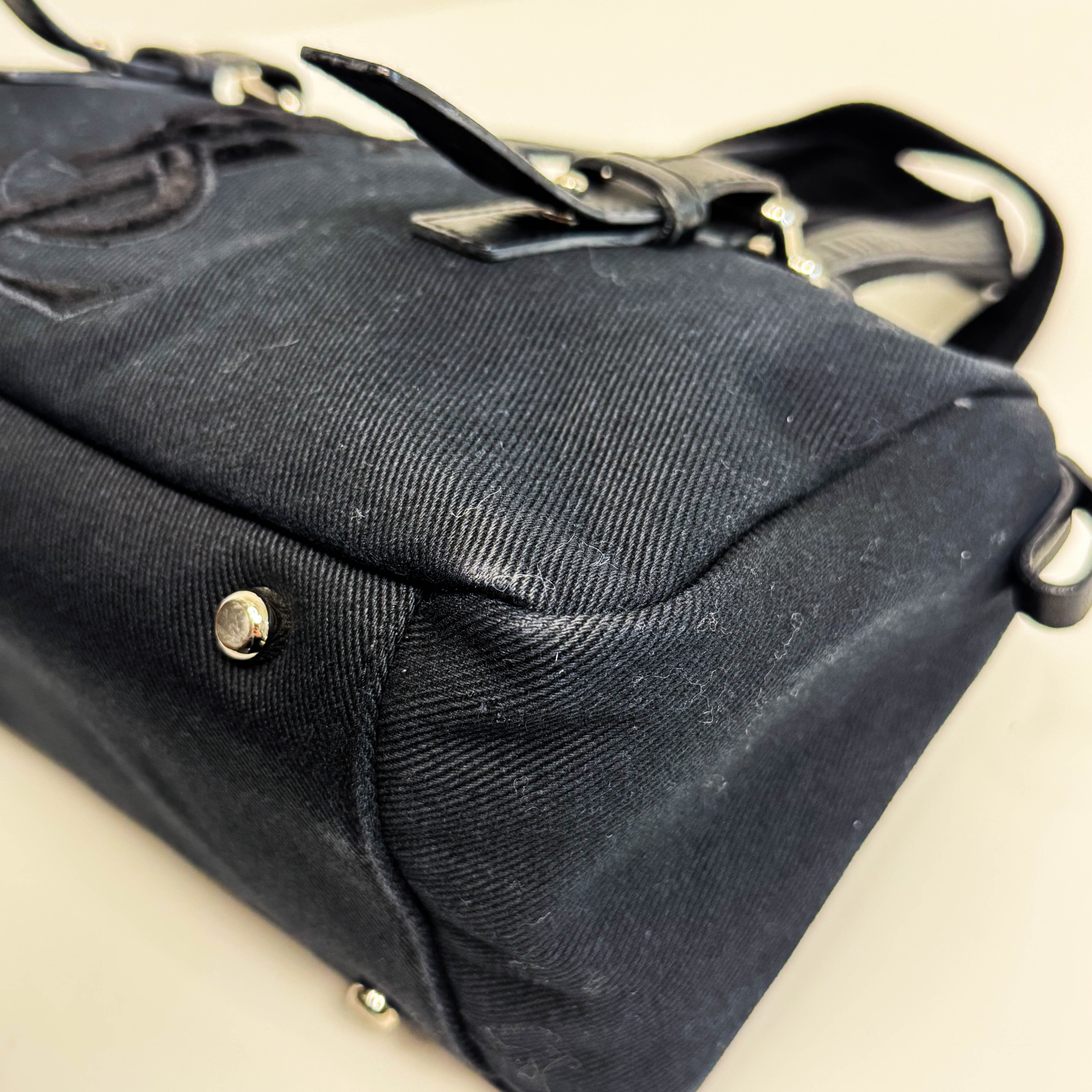 Yves Saint Laurent Black Canvas Kahala Shoulder Bag