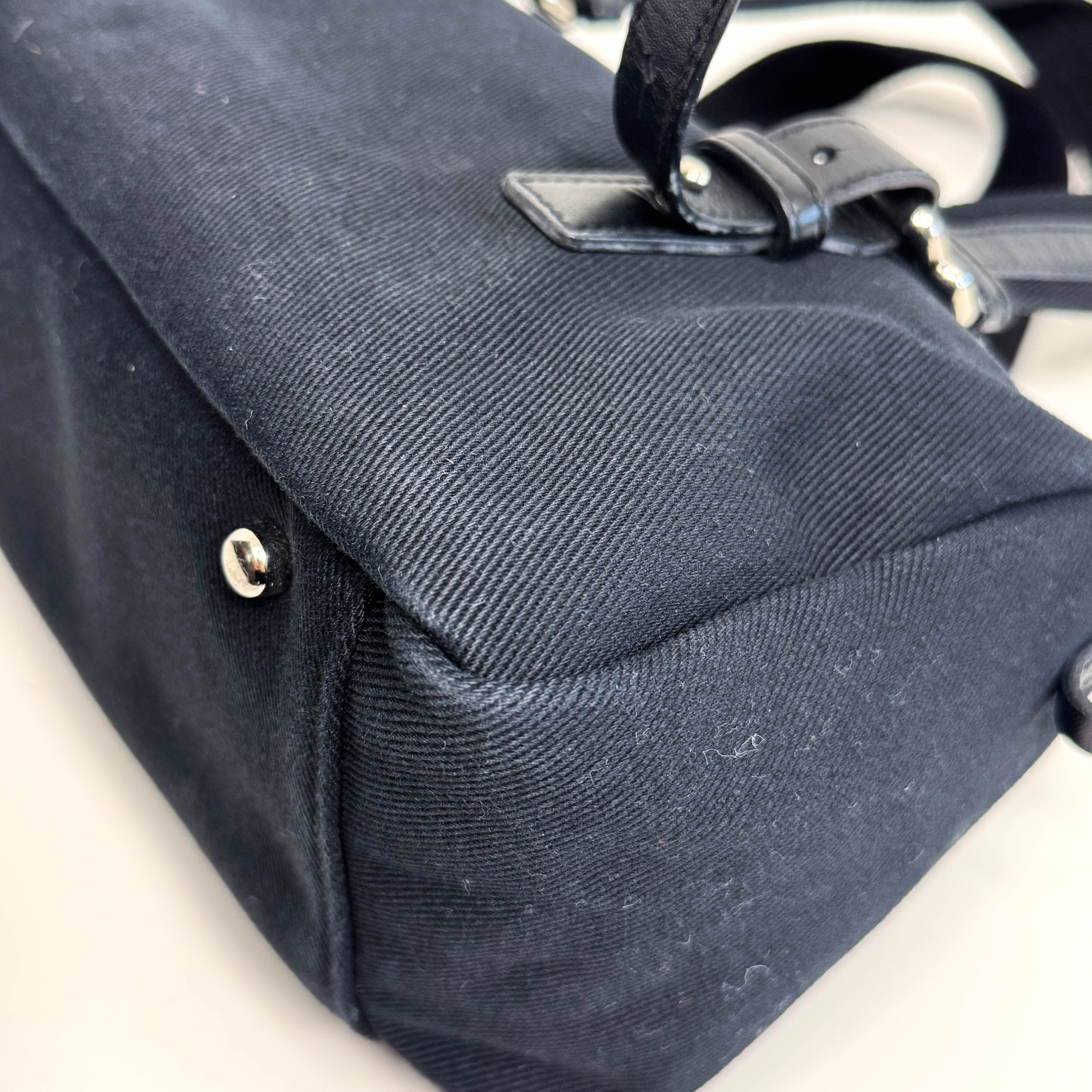 Yves Saint Laurent Black Canvas Kahala Shoulder Bag