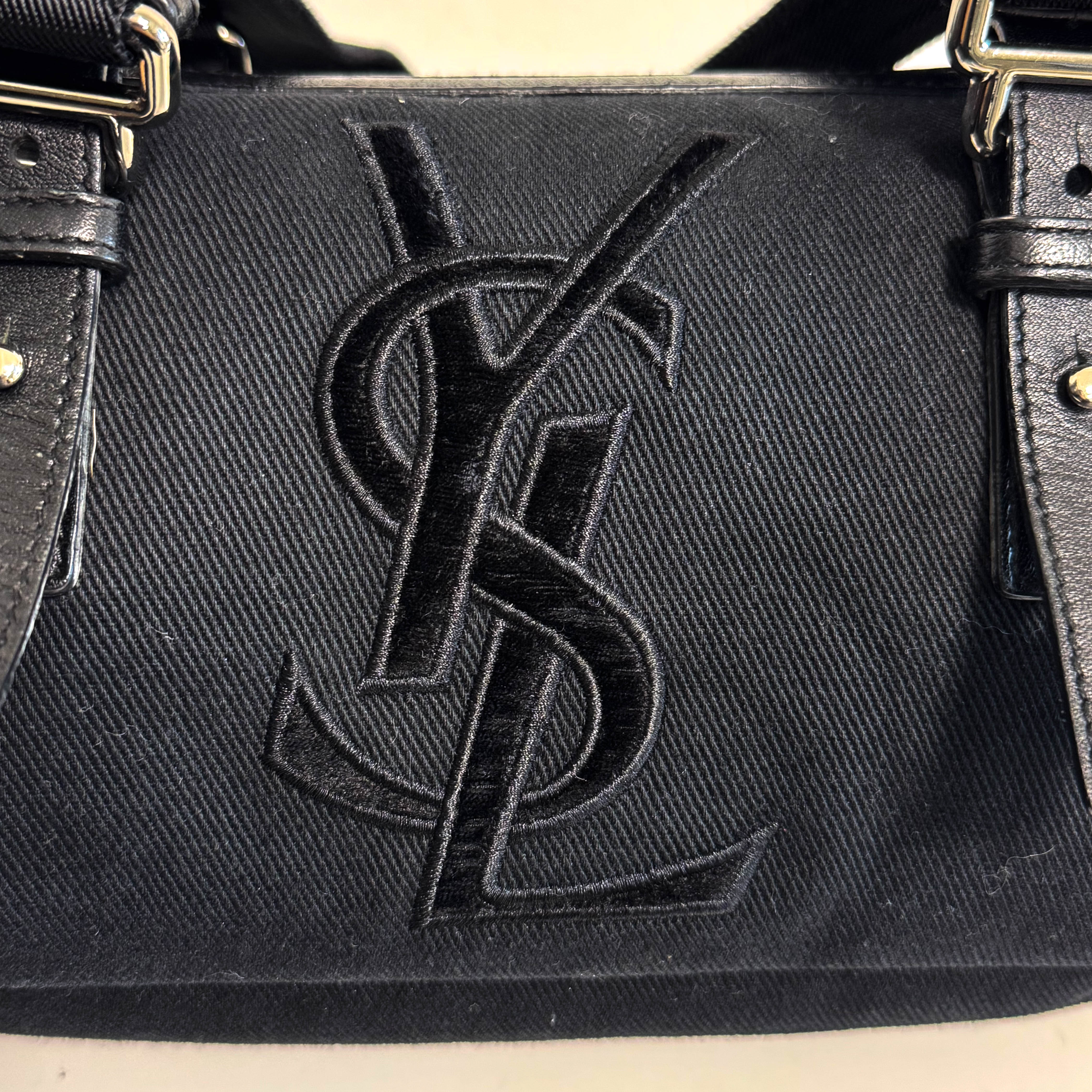Yves Saint Laurent Black Canvas Kahala Shoulder Bag