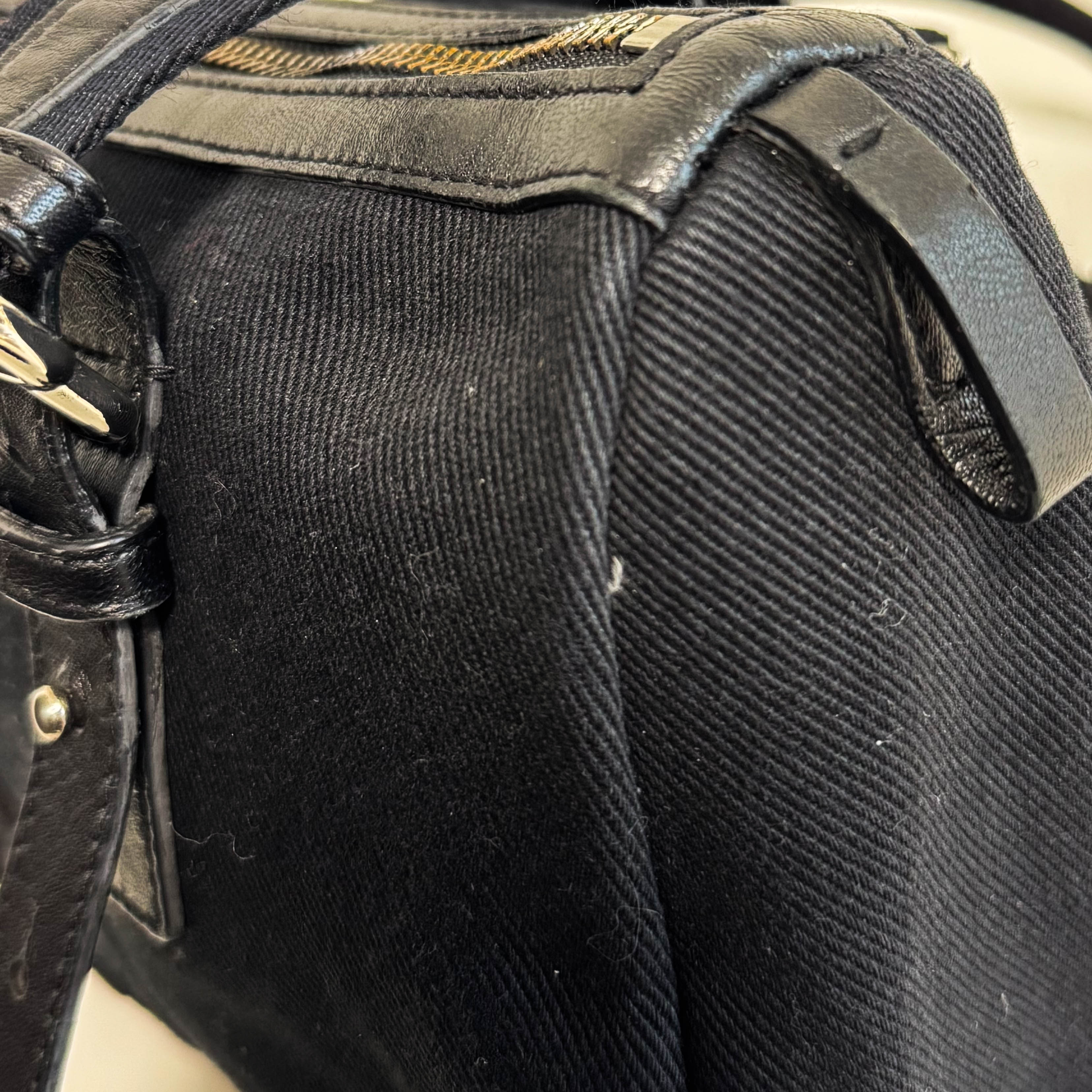 Yves Saint Laurent Black Canvas Kahala Shoulder Bag