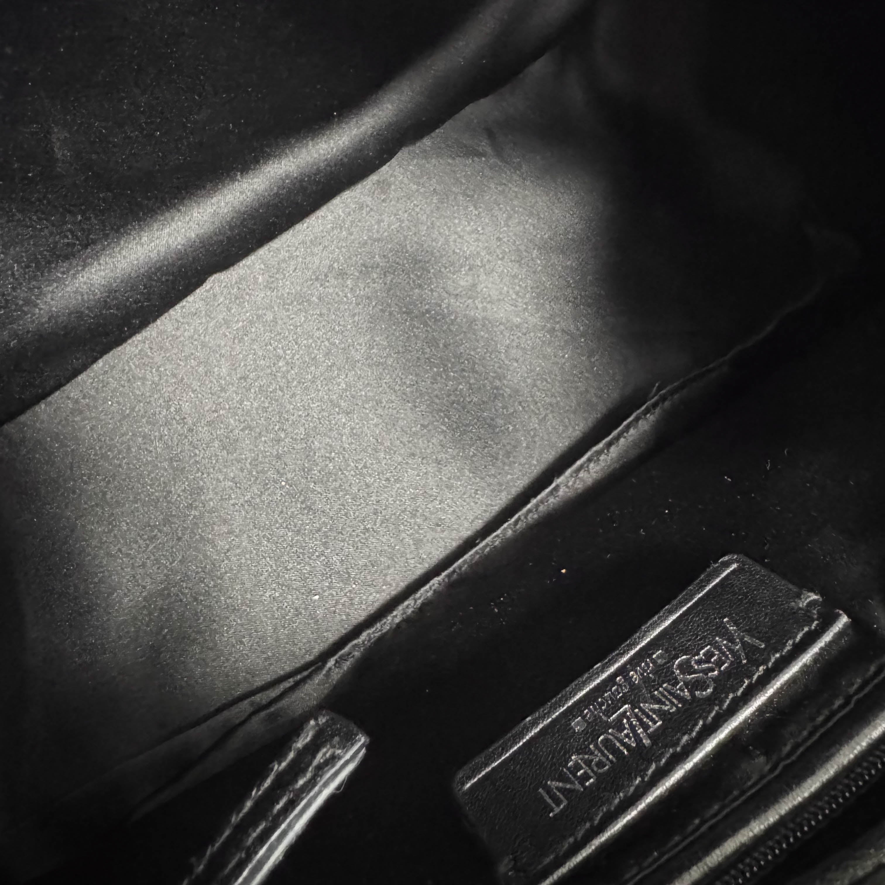 Yves Saint Laurent Black Canvas Kahala Shoulder Bag