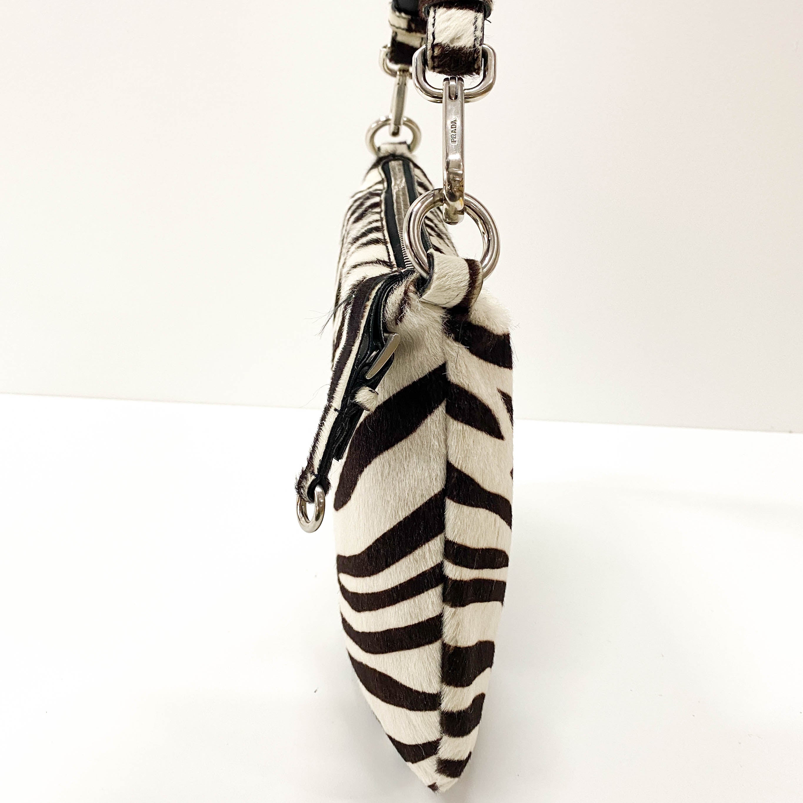 Zebra Print Calf Hair Shoulder Bag