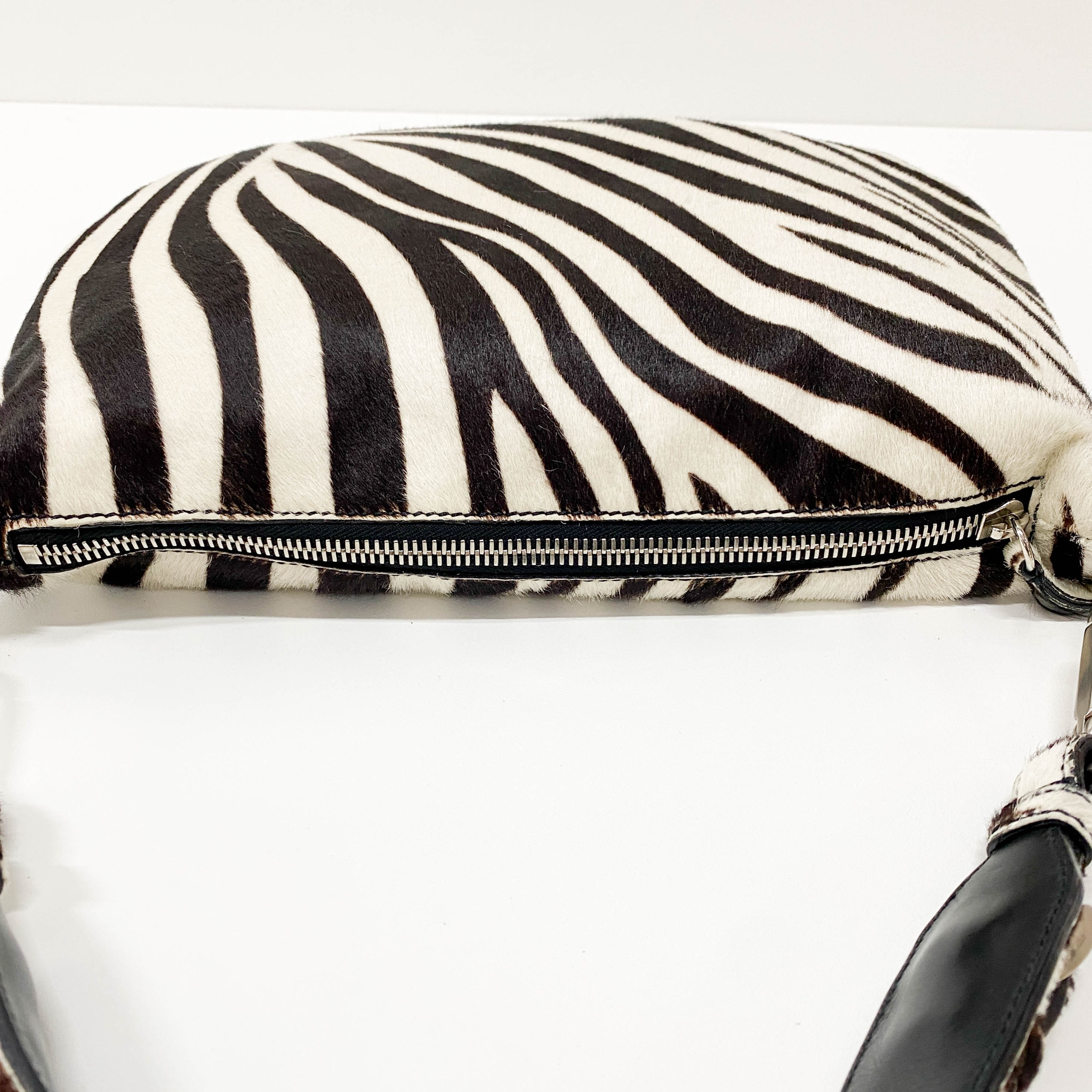 Zebra Print Calf Hair Shoulder Bag