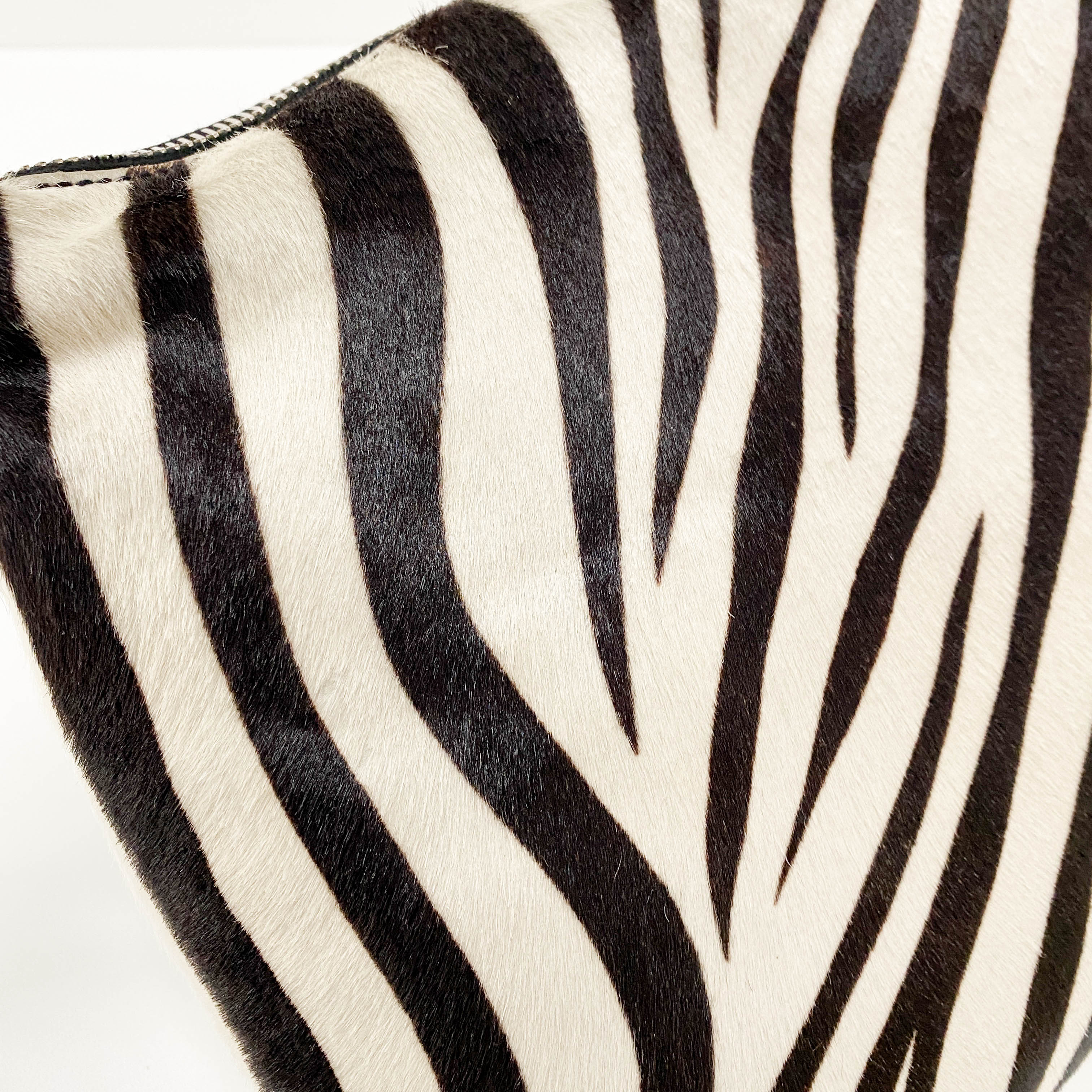 Zebra Print Calf Hair Shoulder Bag