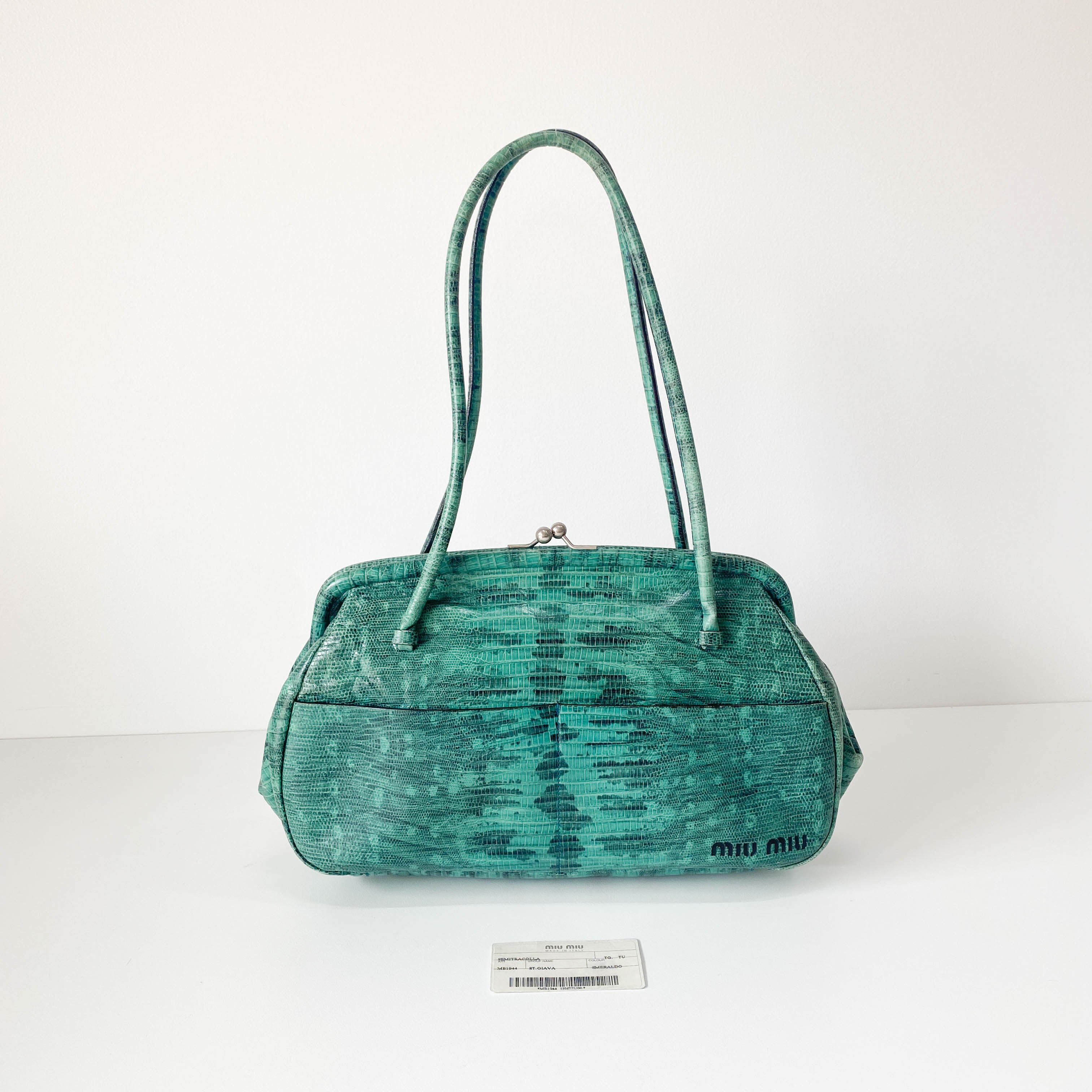Green Lizard Leather Bag