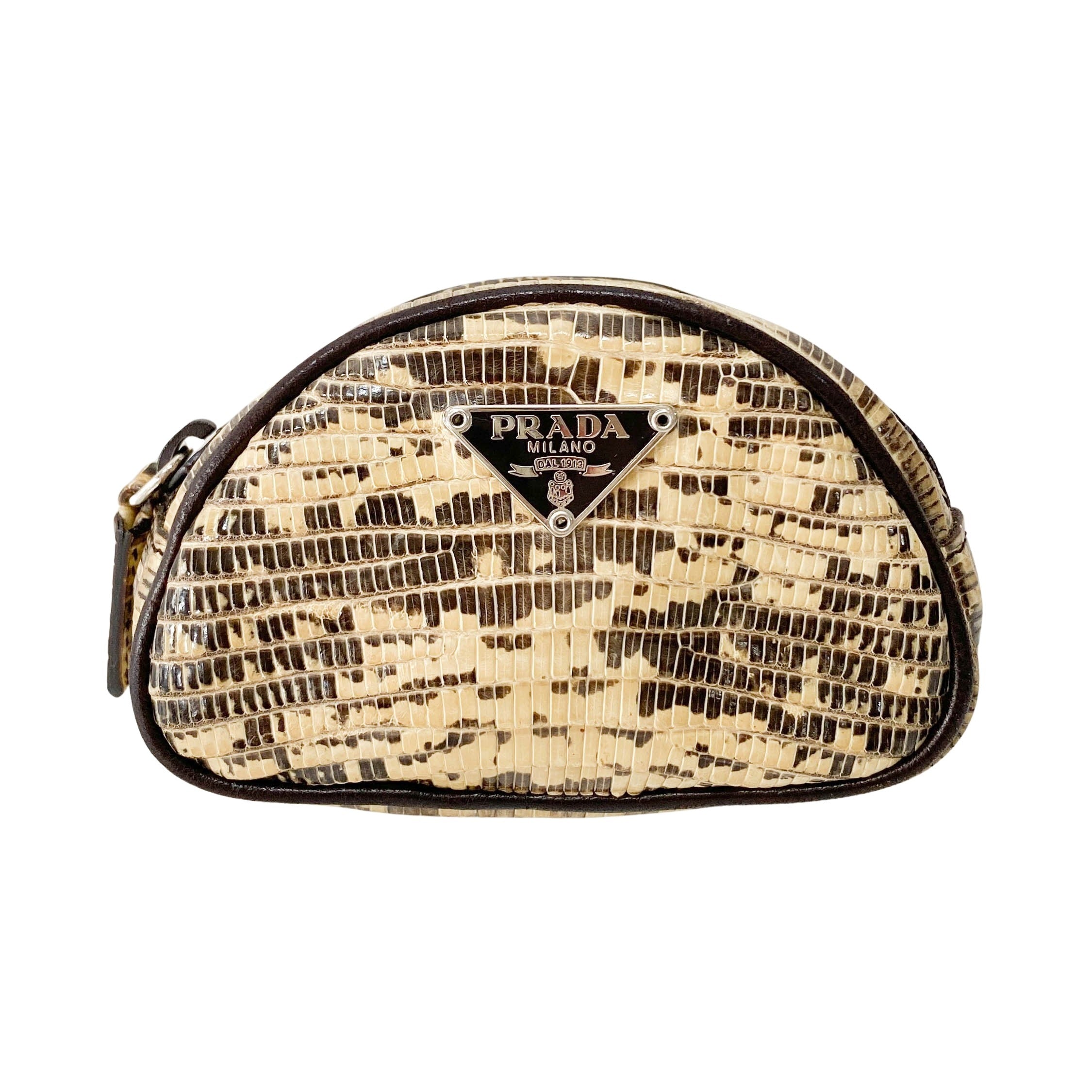 Yellow Python Embossed Leather Coin Case