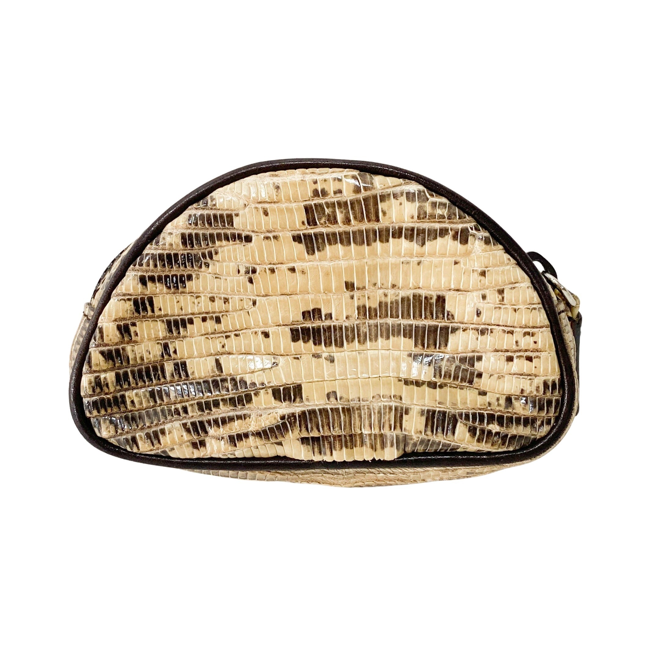 Yellow Python Embossed Leather Coin Case