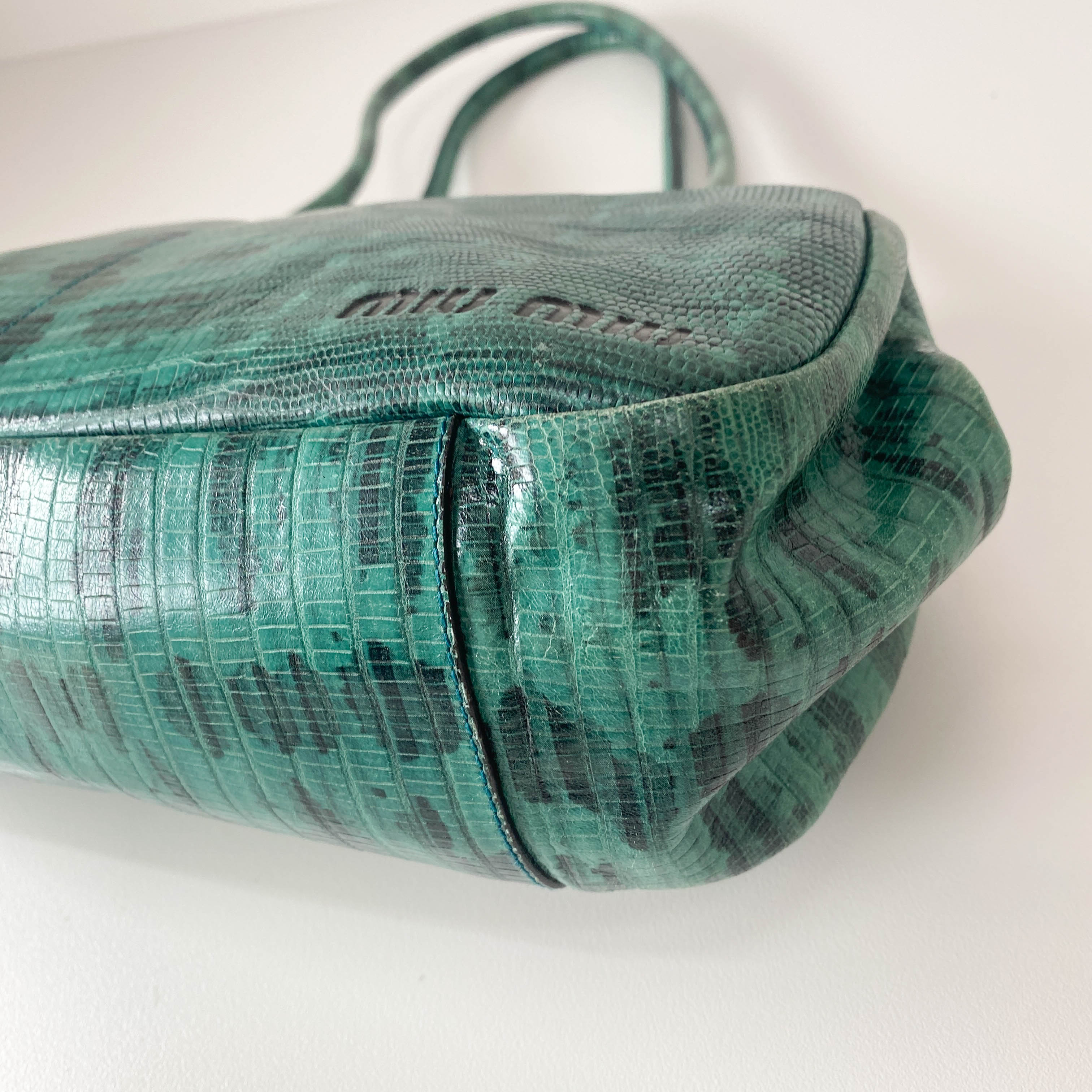 Green Lizard Leather Bag