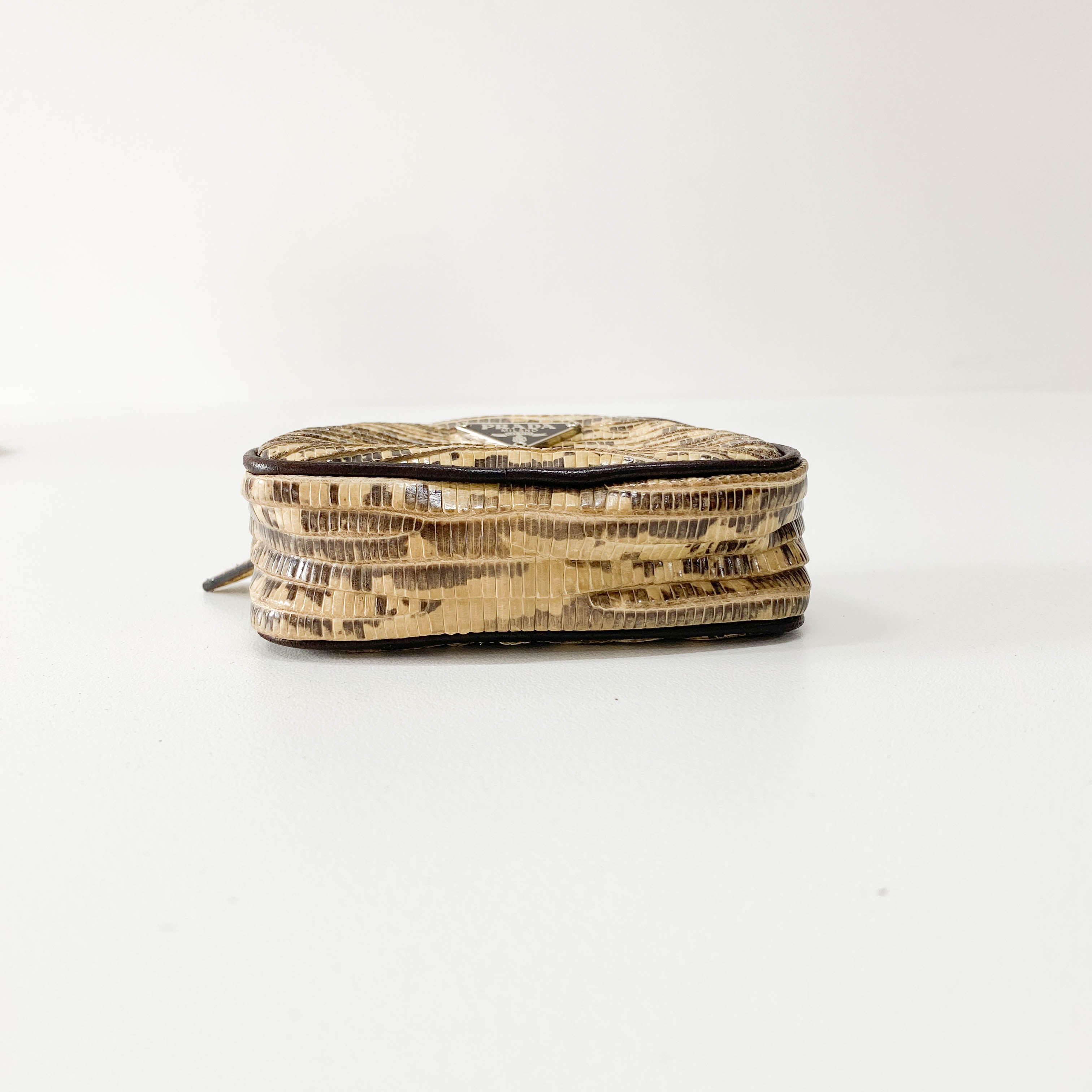 Yellow Python Embossed Leather Coin Case