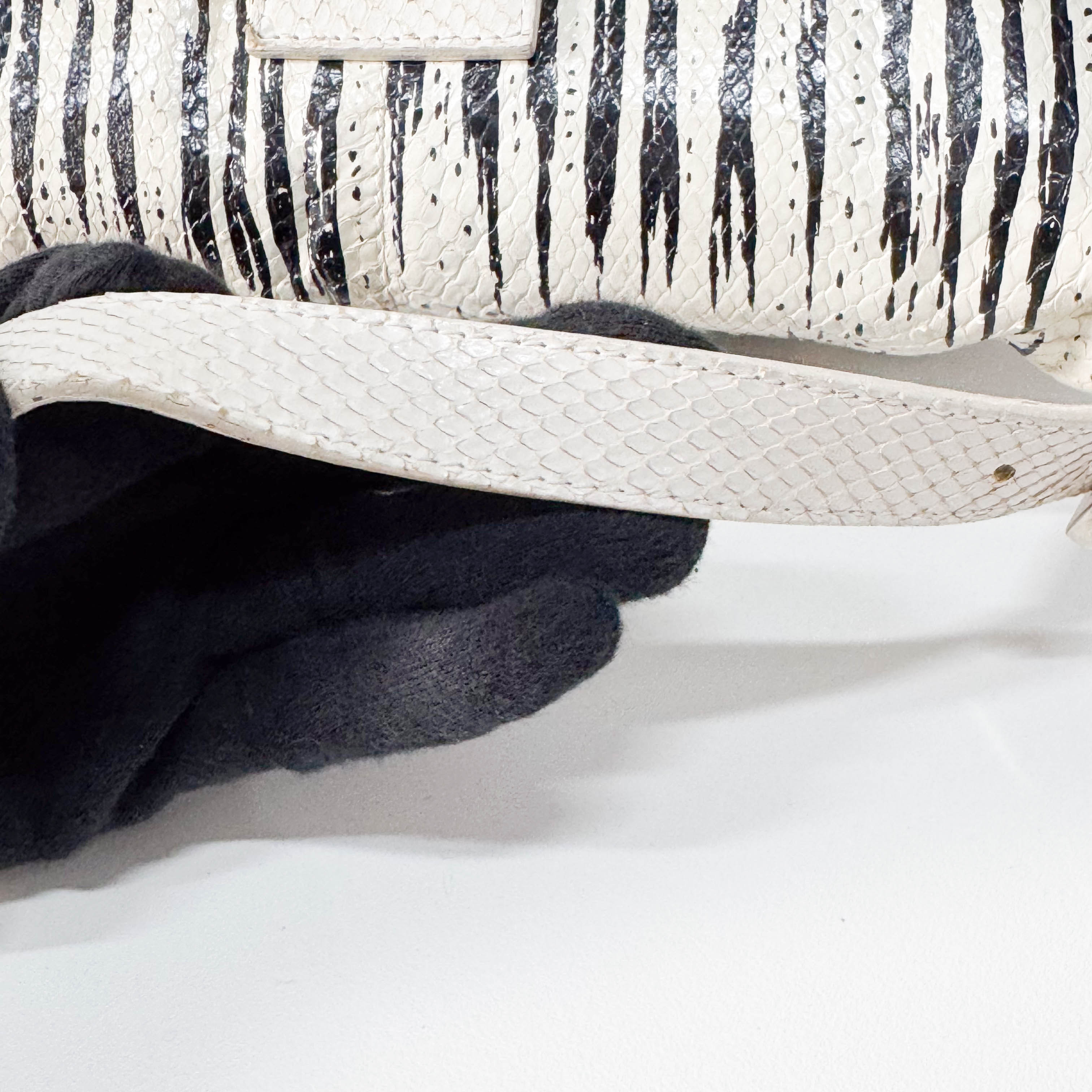 Baguette Python Embossed Leather Shoulder Bag