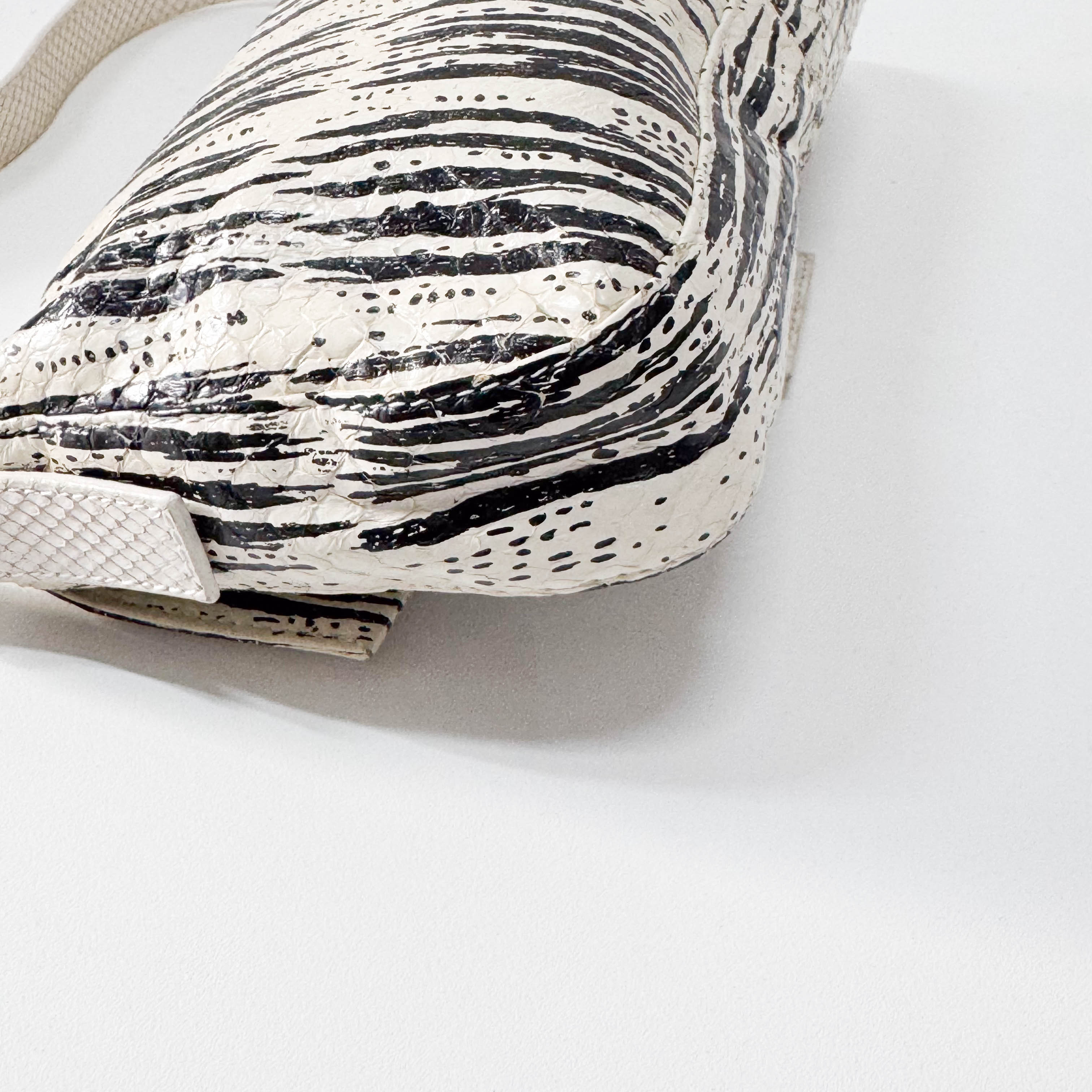 Baguette Python Embossed Leather Shoulder Bag