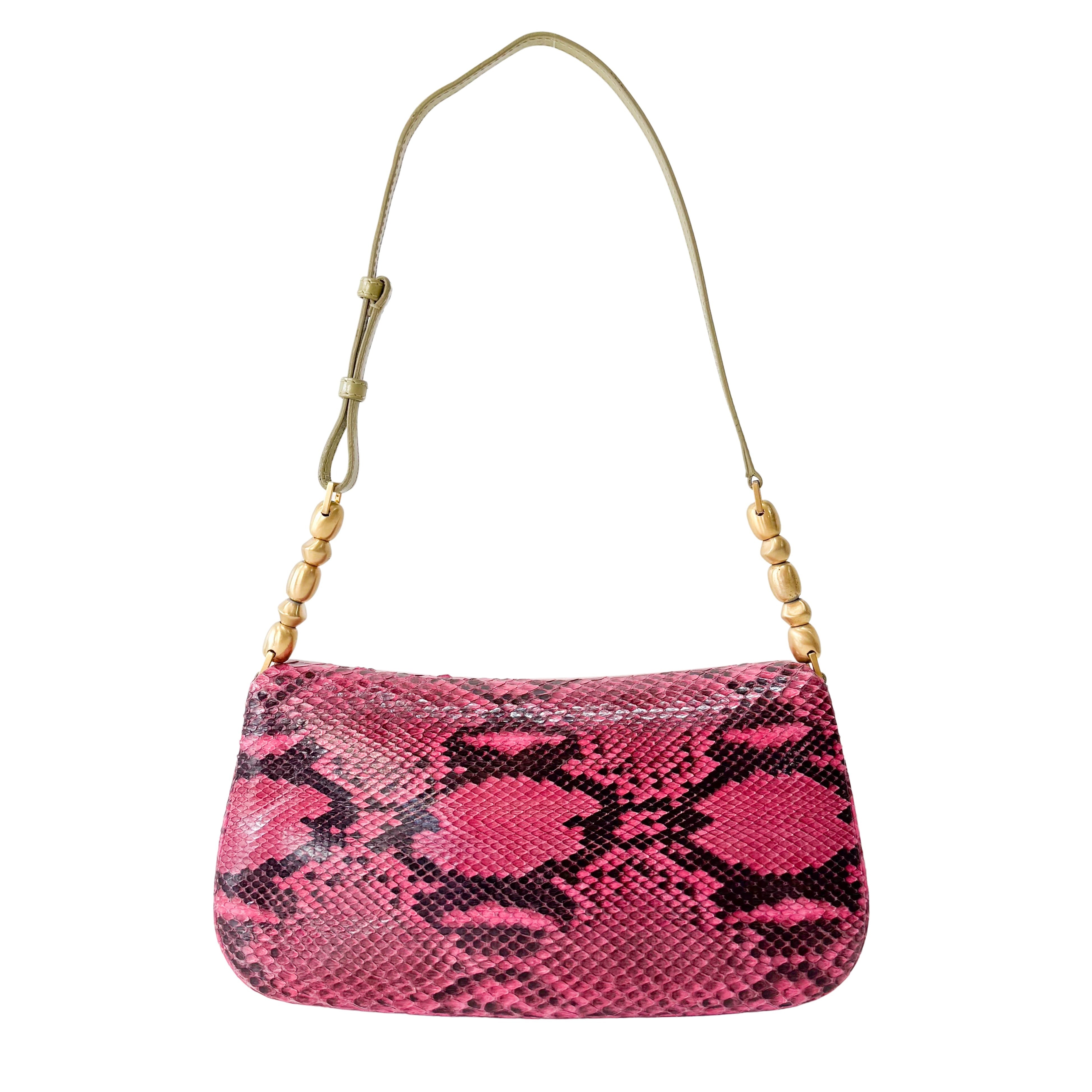 Malice Pearl Pink Pony Hair & Leather Shoulder Bag