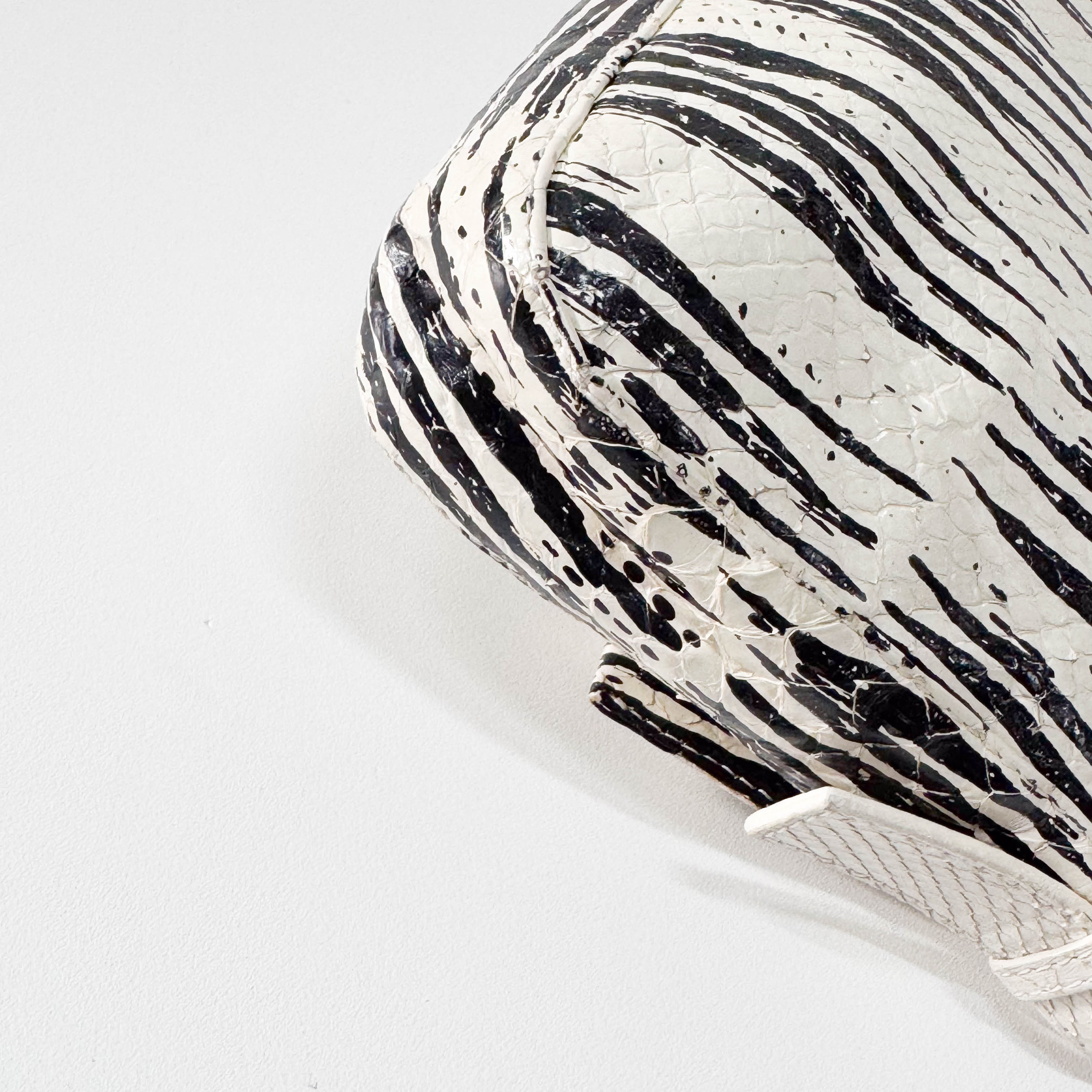 Baguette Python Embossed Leather Shoulder Bag