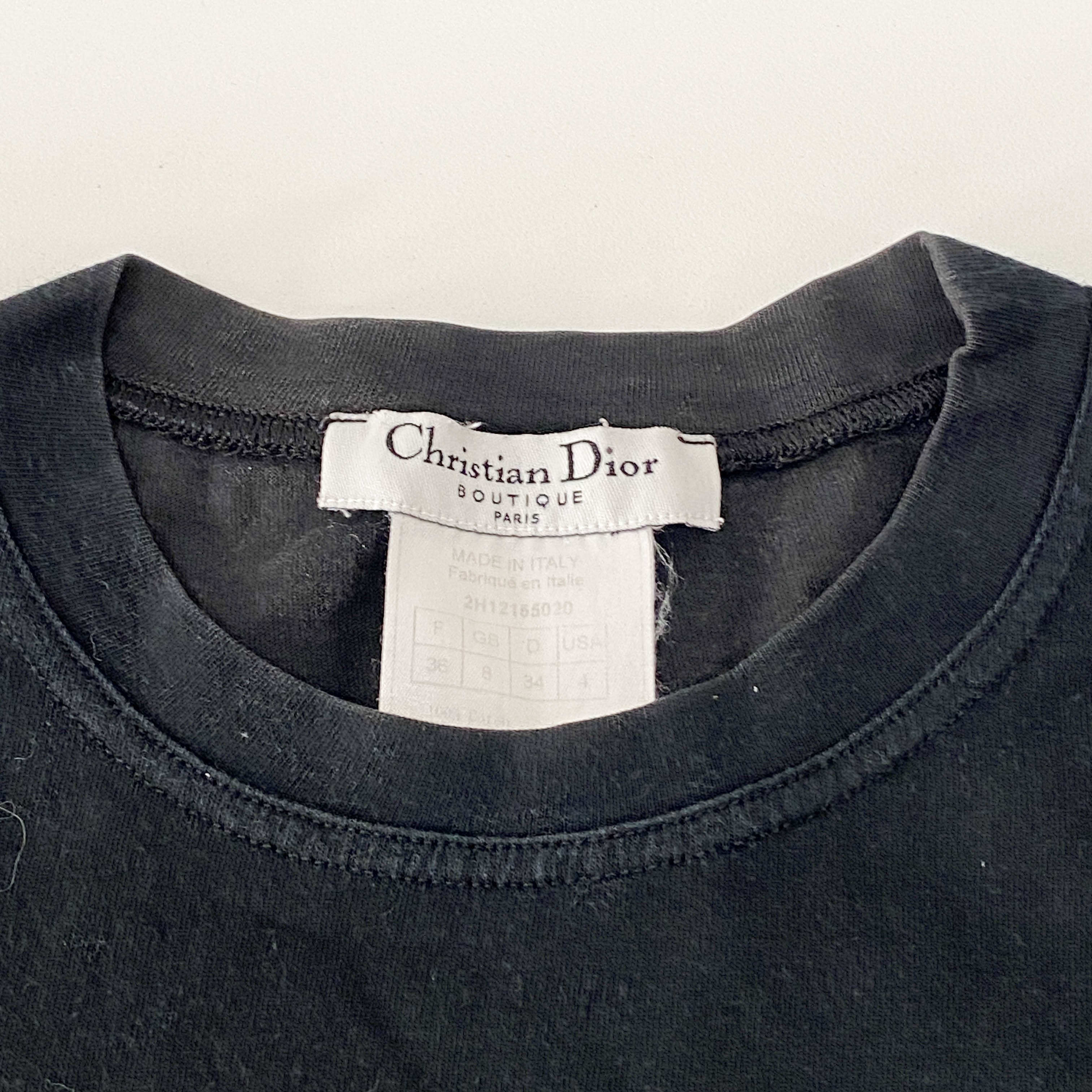 Dior Addict Size 36 Black Cotton T-Shirt