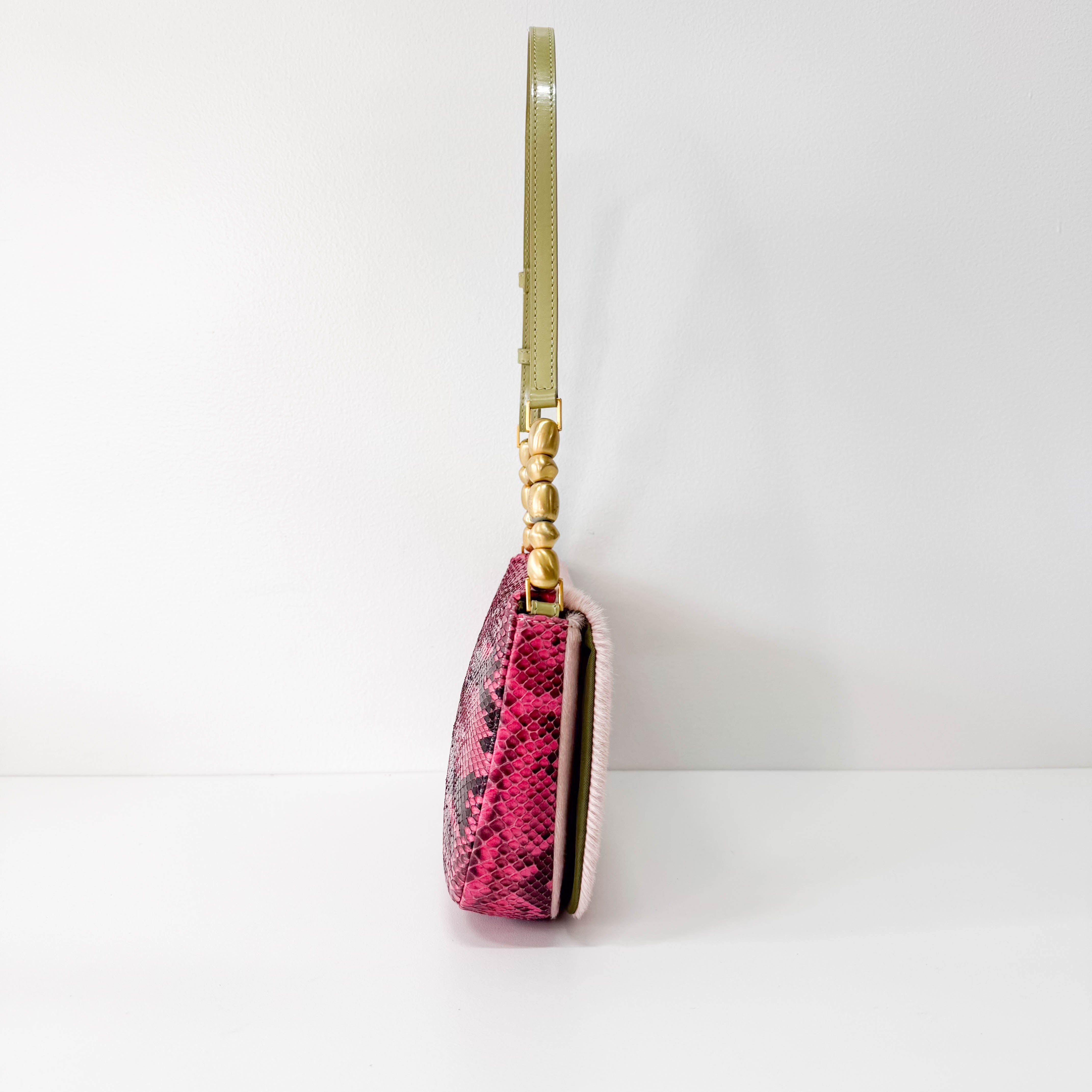 Malice Pearl Pink Pony Hair & Leather Shoulder Bag