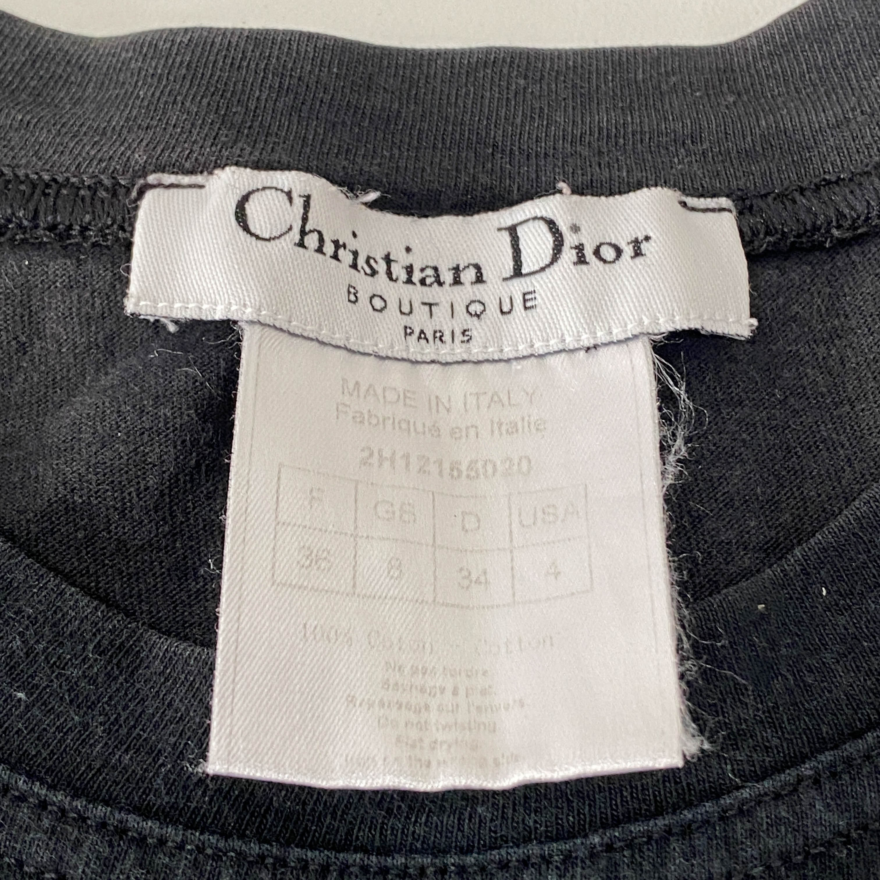 Dior Addict Size 36 Black Cotton T-Shirt