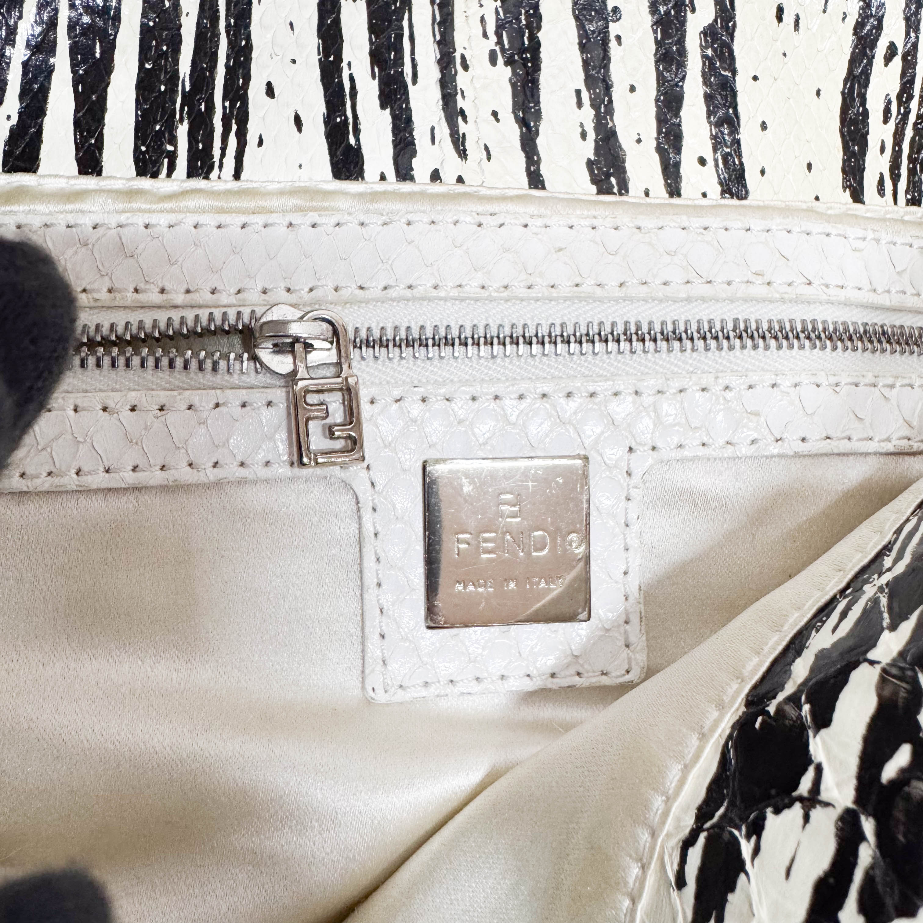 Baguette Python Embossed Leather Shoulder Bag