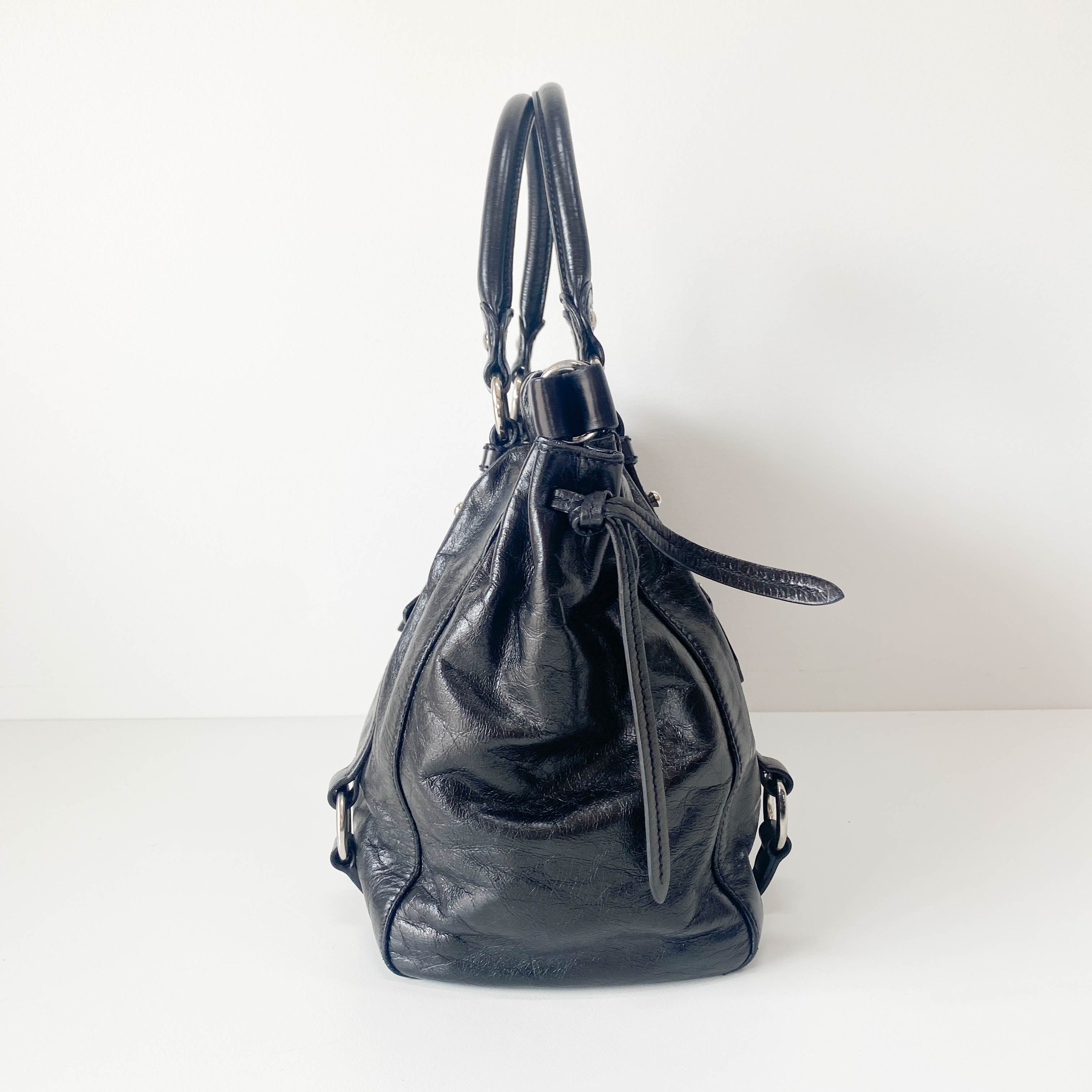 Vitello Black Leather Bag