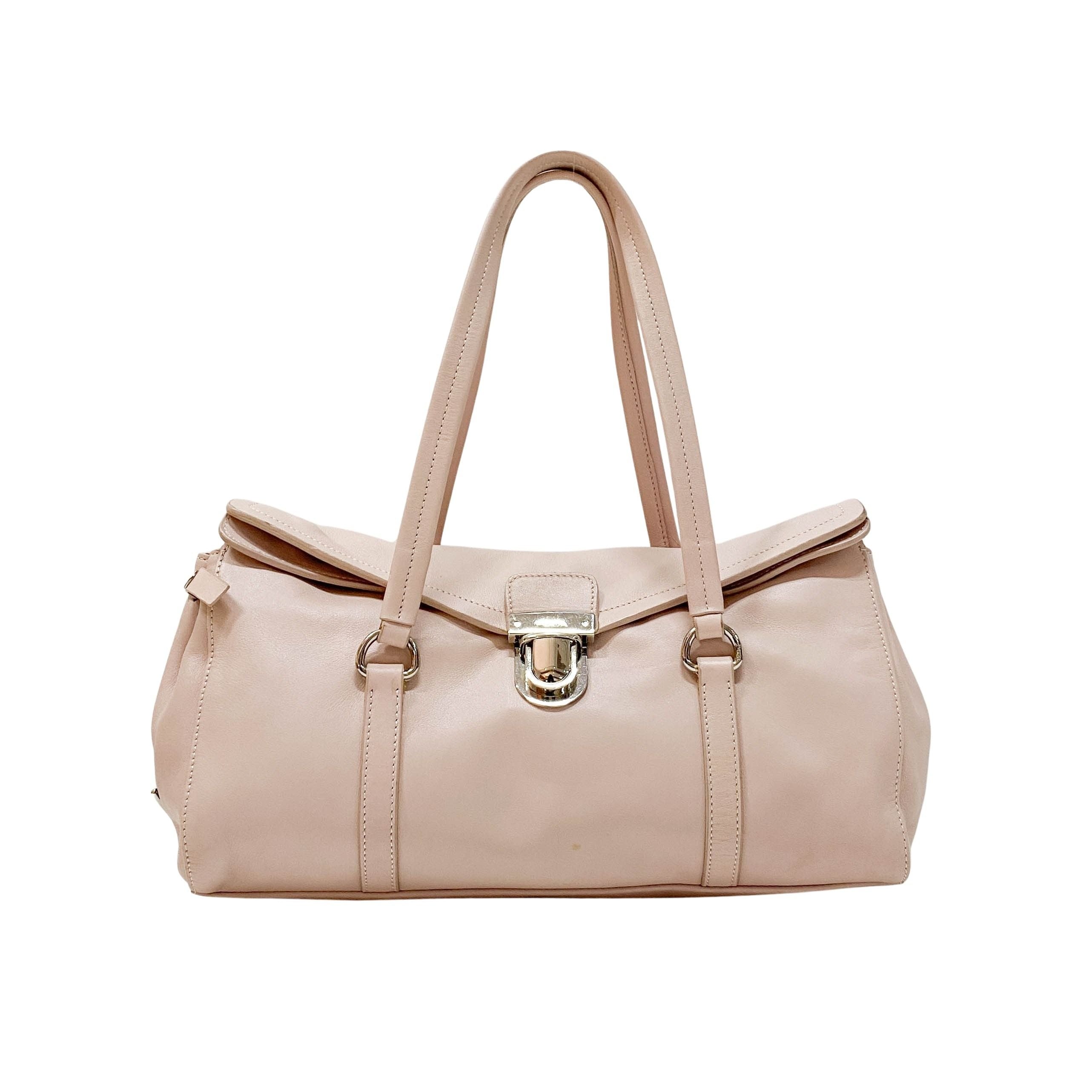 Vintage Pink Leather Two Way Bag