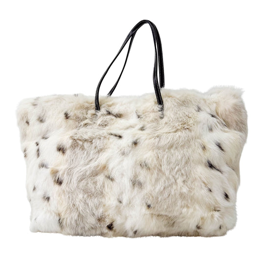 White Fur Tote Bag