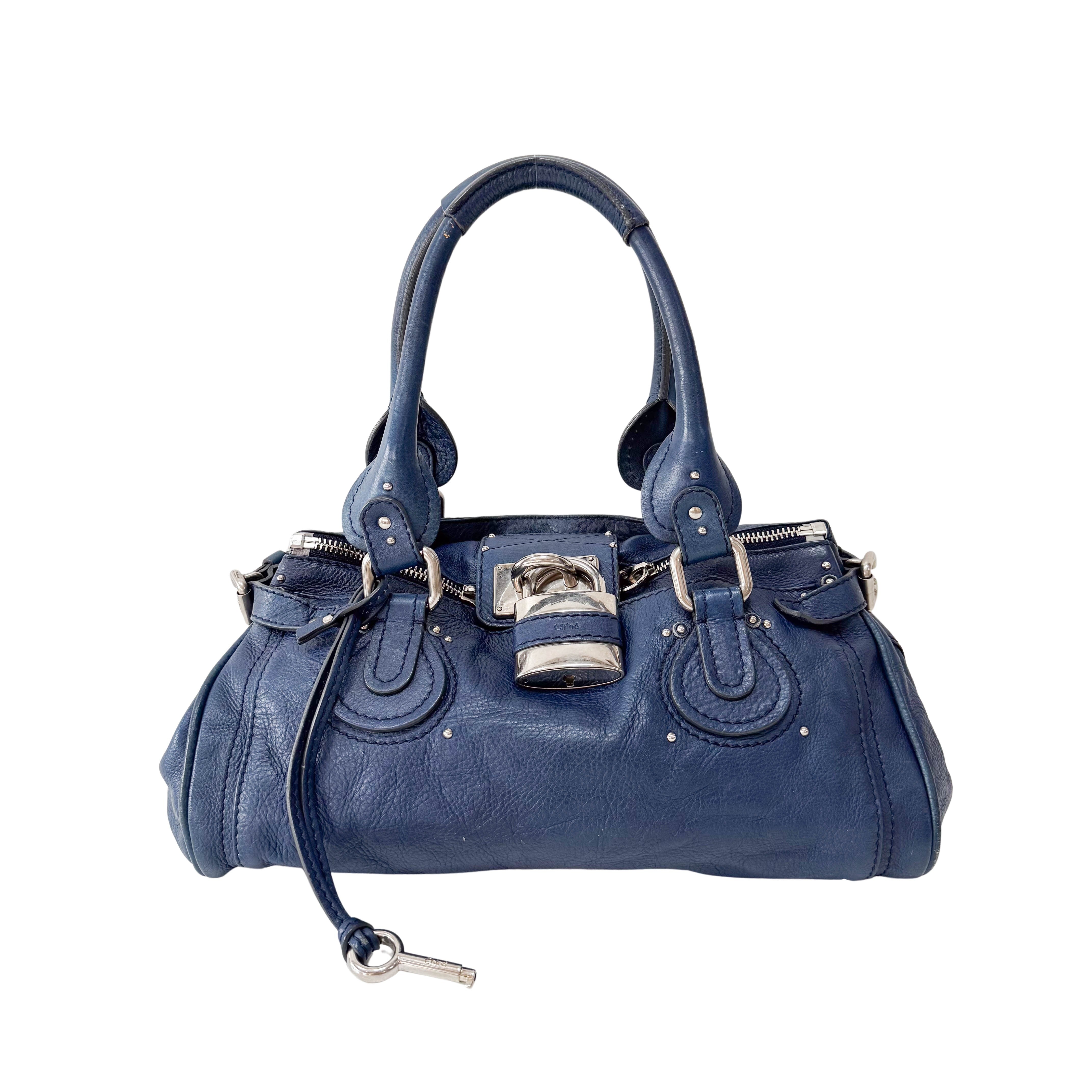 Paddington Blue Leather Shoulder Bag