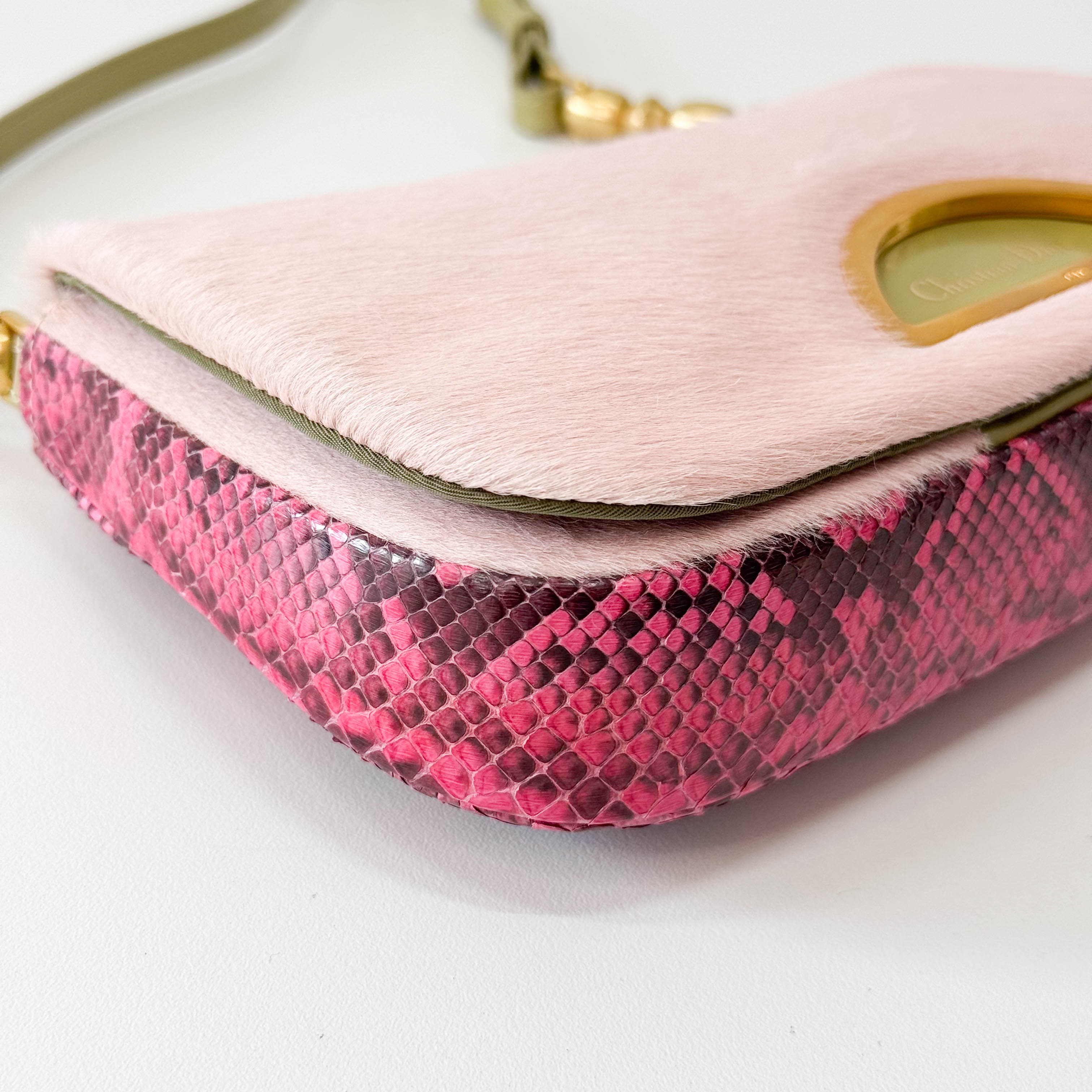 Malice Pearl Pink Pony Hair & Leather Shoulder Bag