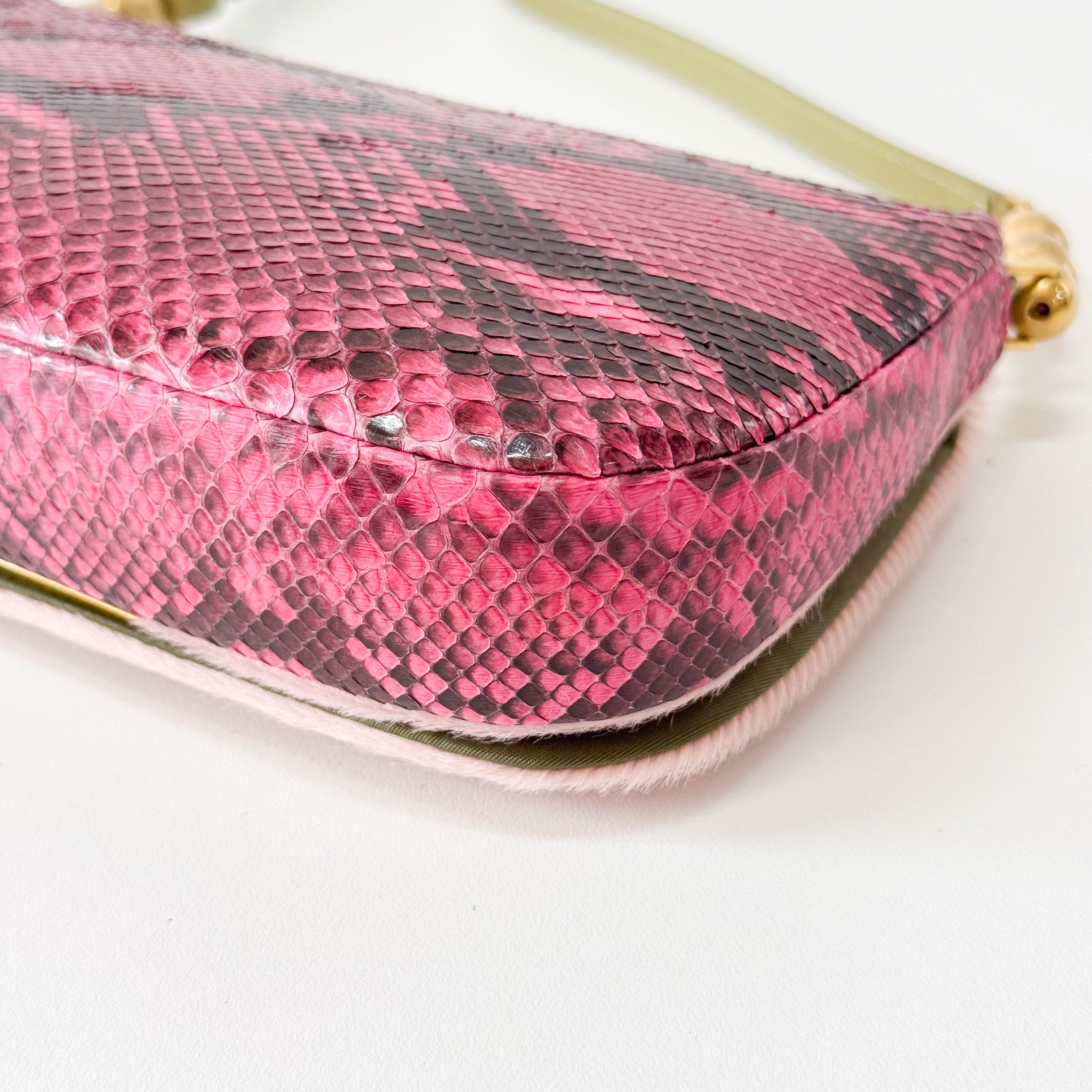 Malice Pearl Pink Pony Hair & Leather Shoulder Bag